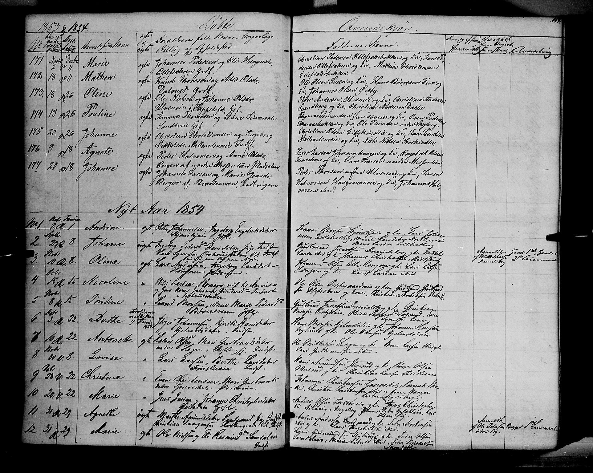 Ringsaker prestekontor, SAH/PREST-014/K/Ka/L0009: Parish register (official) no. 9, 1850-1860, p. 114