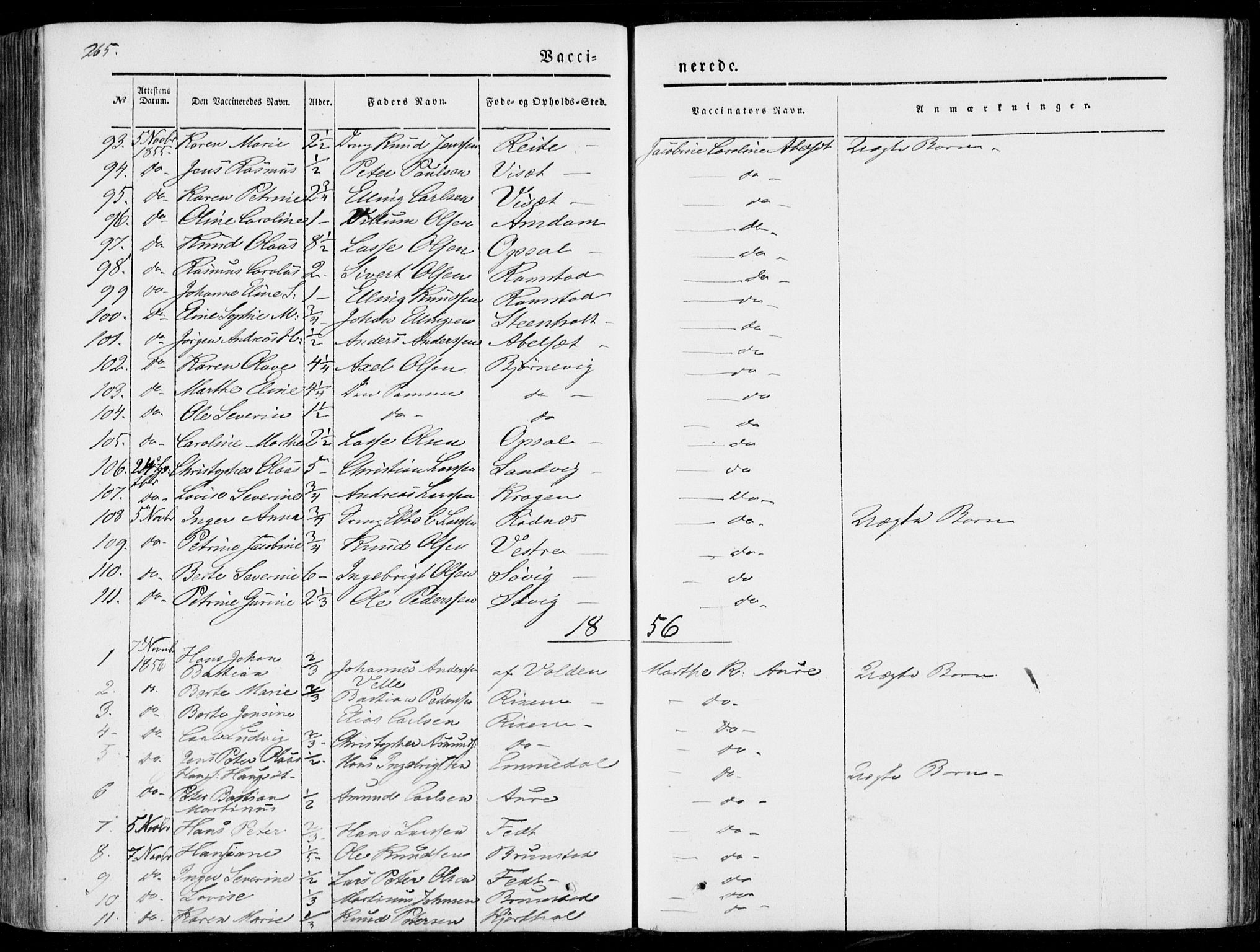 Ministerialprotokoller, klokkerbøker og fødselsregistre - Møre og Romsdal, SAT/A-1454/522/L0313: Parish register (official) no. 522A08, 1852-1862, p. 265