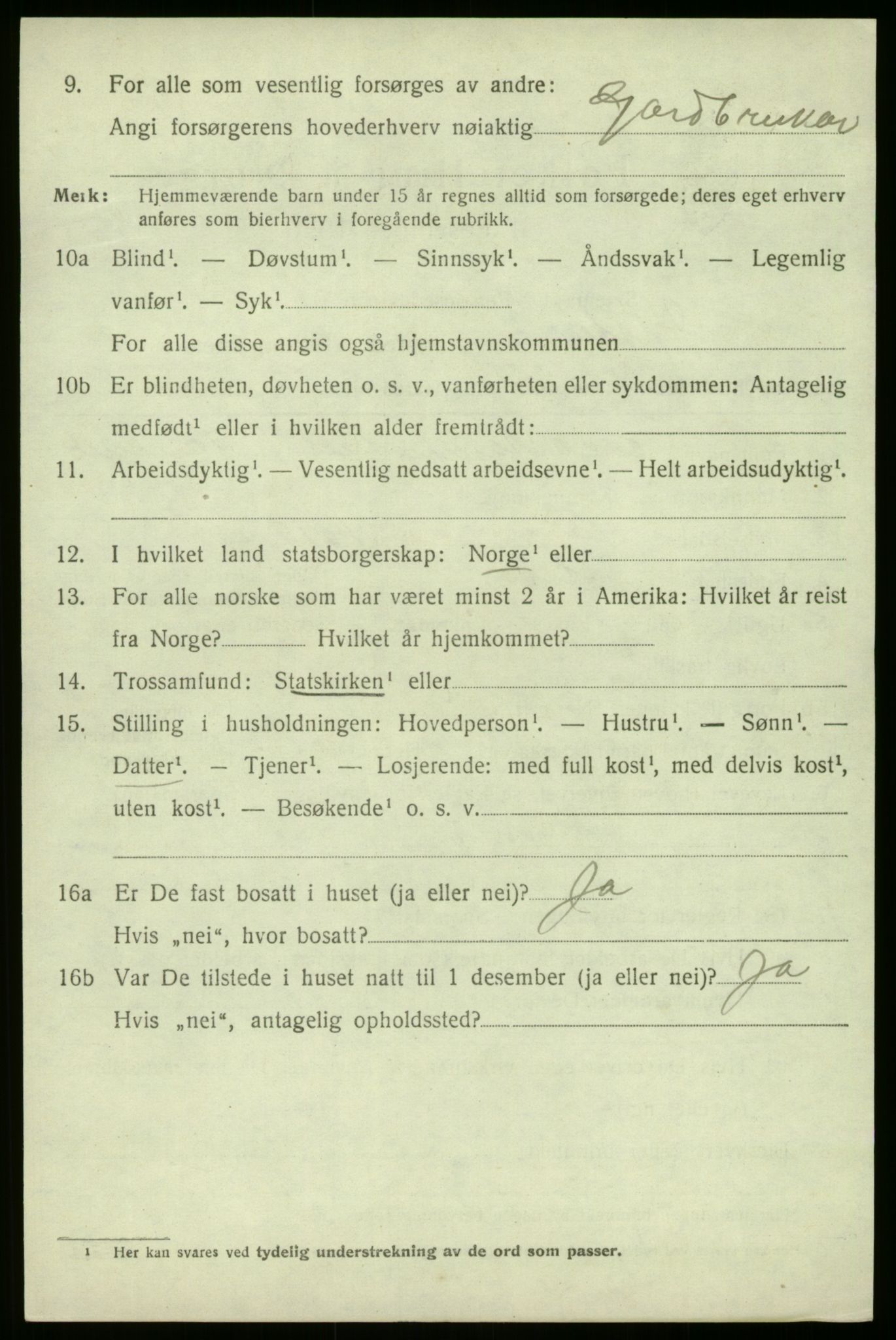 SAB, 1920 census for Jølster, 1920, p. 4301