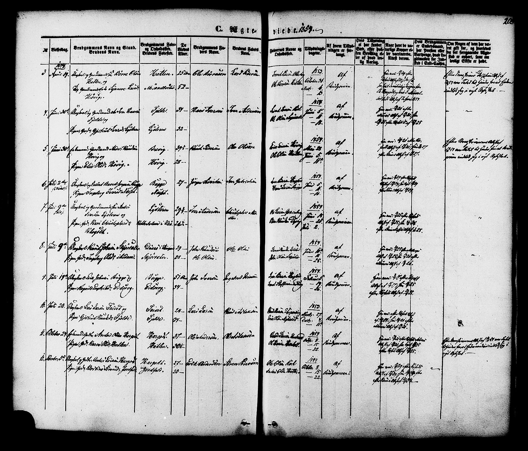 Ministerialprotokoller, klokkerbøker og fødselsregistre - Møre og Romsdal, SAT/A-1454/551/L0625: Parish register (official) no. 551A05, 1846-1879, p. 205