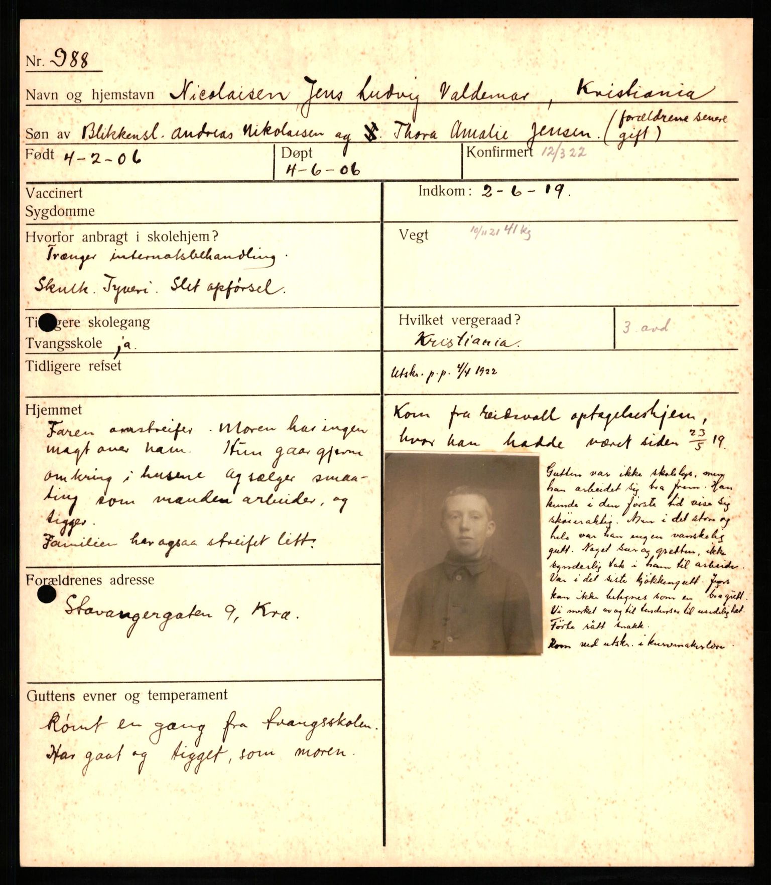 Toftes Gave, SAH/SKOLE-007/G/Gb/L0001/0002: Elevkort - utskrevne elever / Elevkort - utskrevne elever, 1920-1923, p. 155