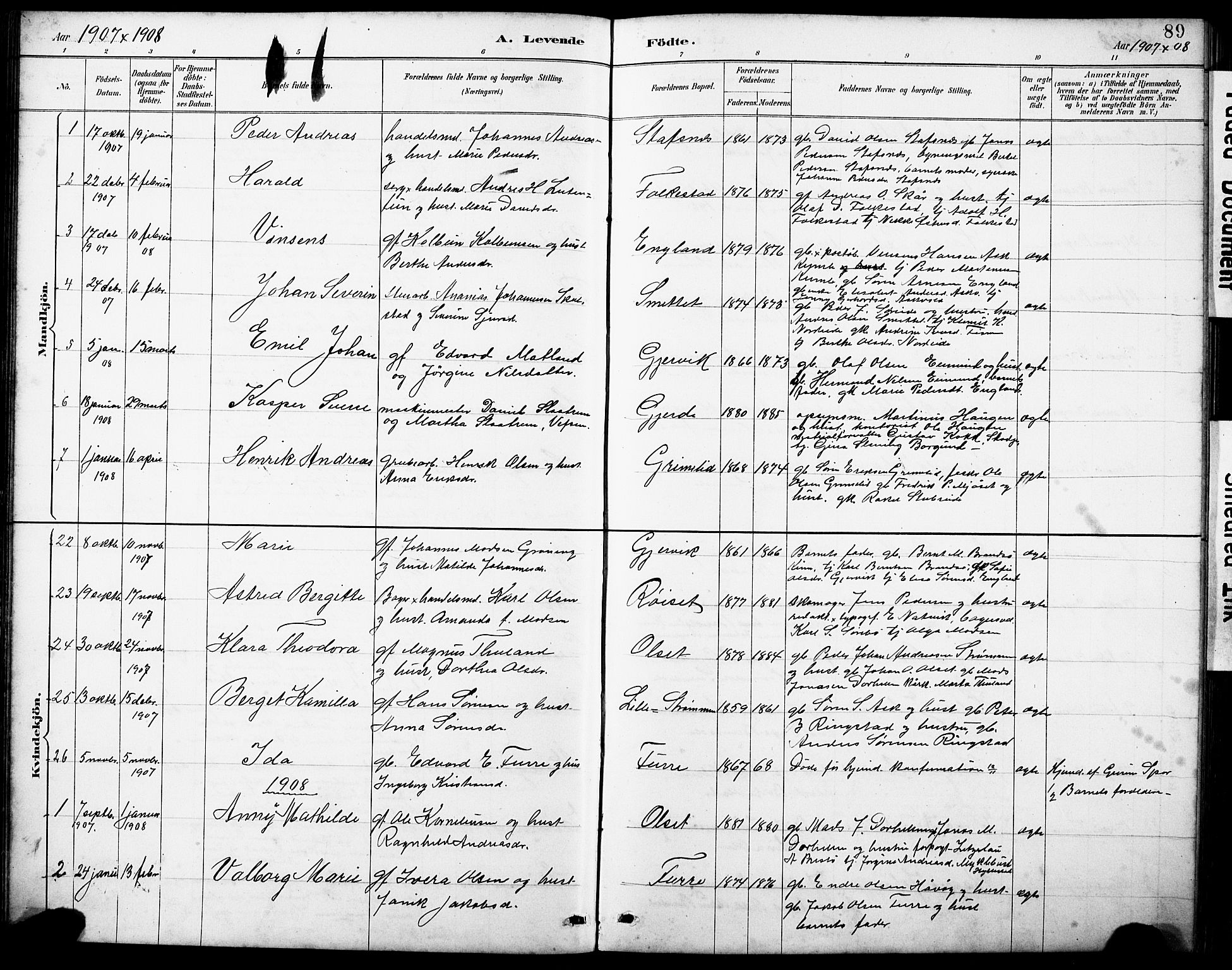 Askvoll sokneprestembete, SAB/A-79501/H/Hab/Haba/L0003: Parish register (copy) no. A 3, 1886-1928, p. 89