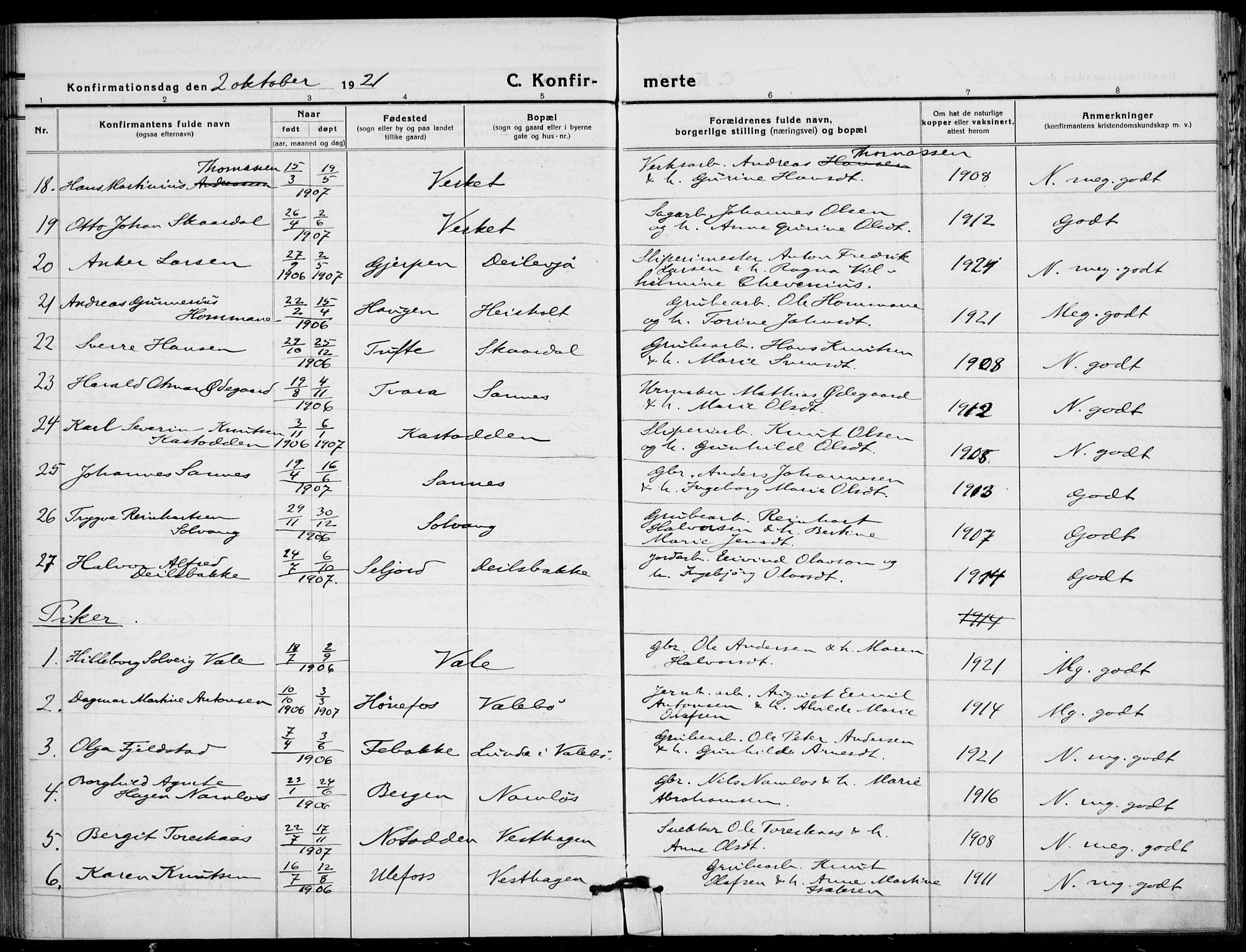Holla kirkebøker, AV/SAKO-A-272/F/Fa/L0012: Parish register (official) no. 12, 1907-1923