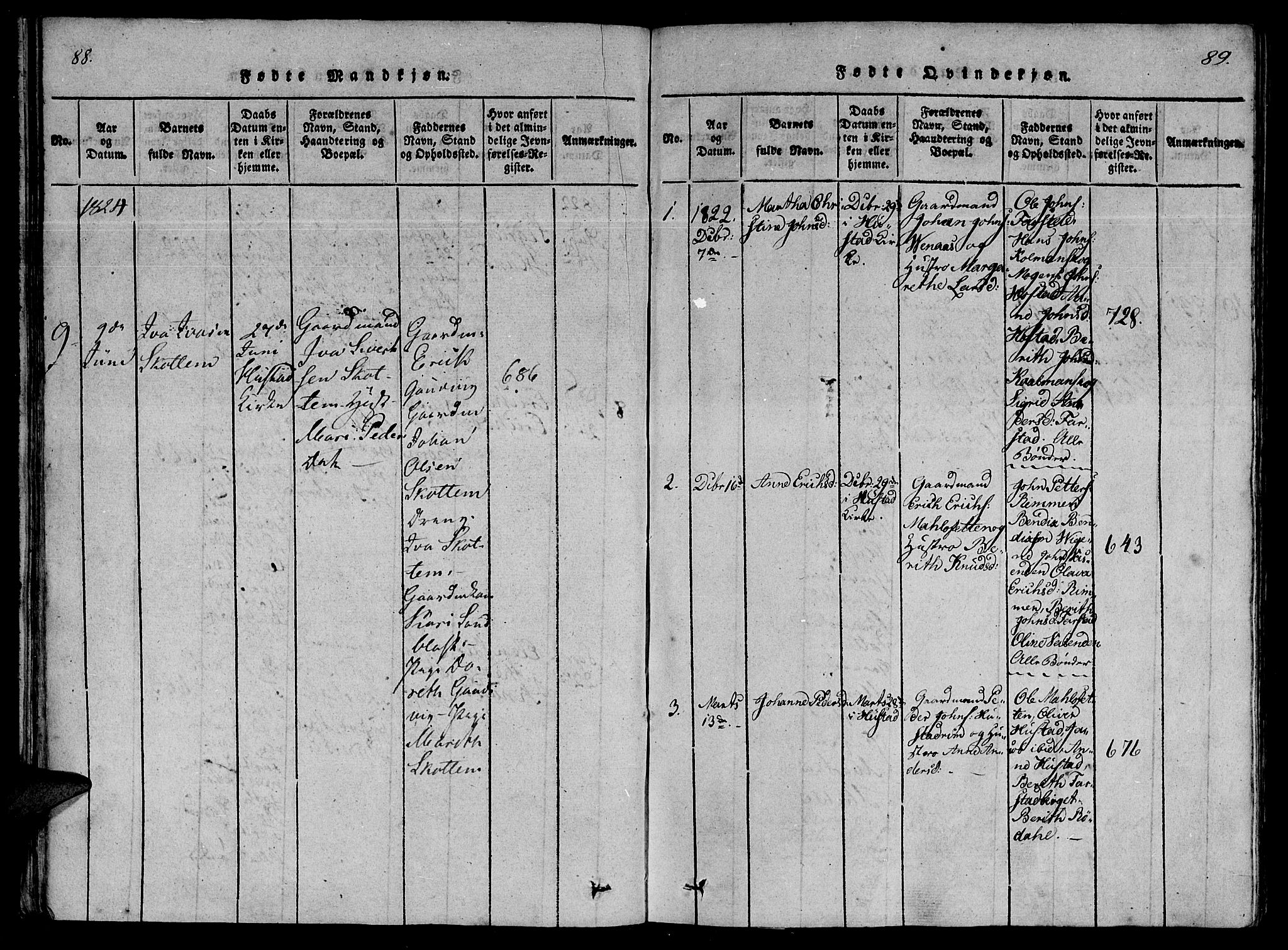 Ministerialprotokoller, klokkerbøker og fødselsregistre - Møre og Romsdal, AV/SAT-A-1454/566/L0764: Parish register (official) no. 566A03 /2, 1817-1829, p. 88-89