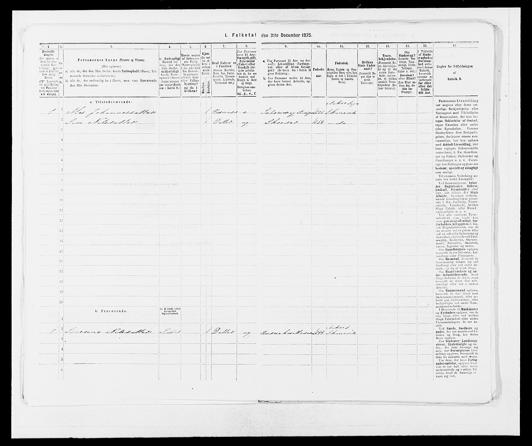 SAB, 1875 census for 1212P Skånevik, 1875, p. 578