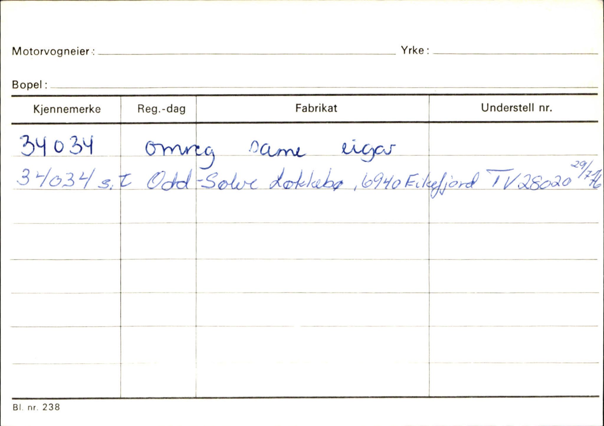 Statens vegvesen, Sogn og Fjordane vegkontor, AV/SAB-A-5301/4/F/L0131: Eigarregister Høyanger P-Å. Stryn S-Å, 1945-1975, p. 1406