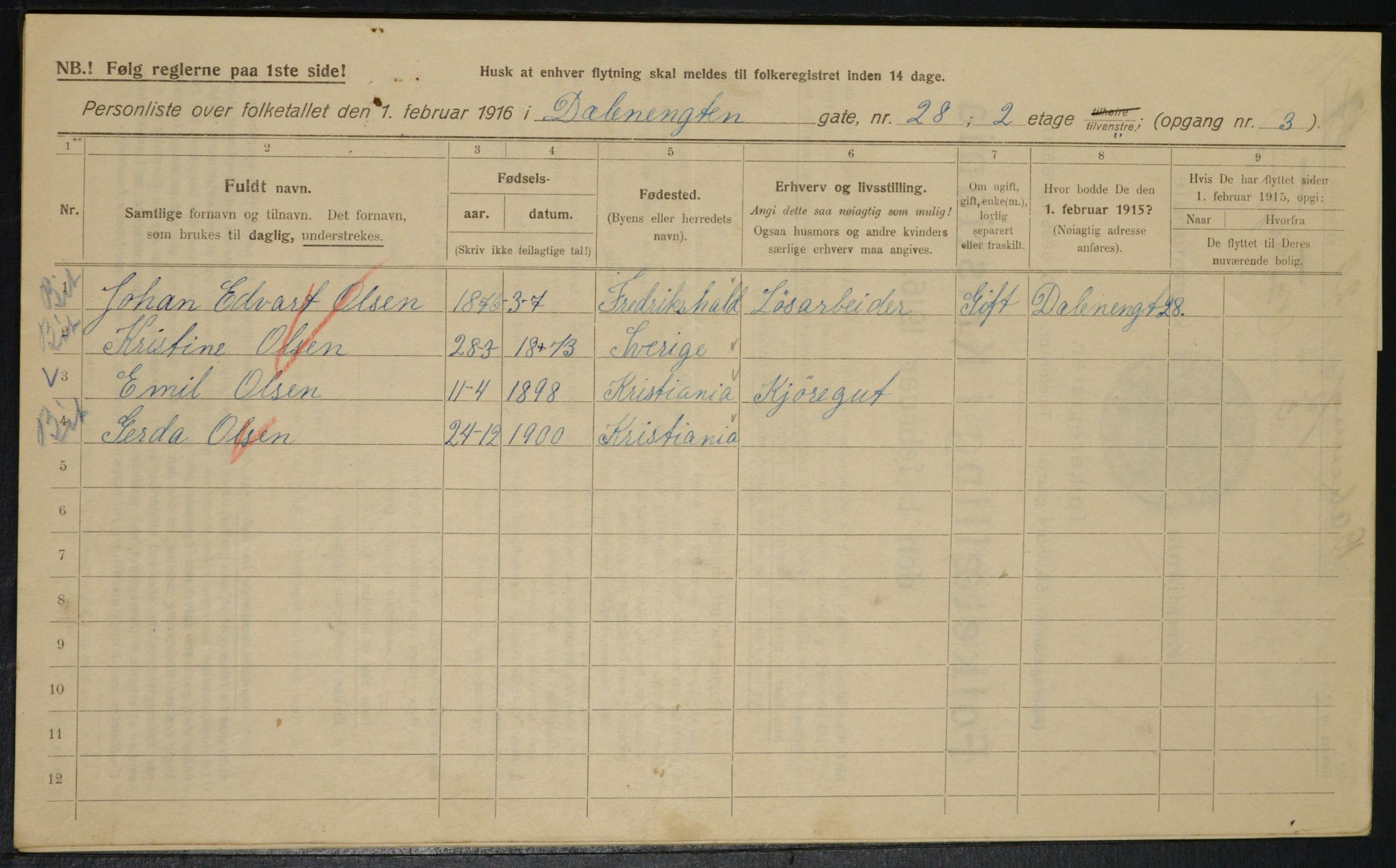 OBA, Municipal Census 1916 for Kristiania, 1916, p. 17701