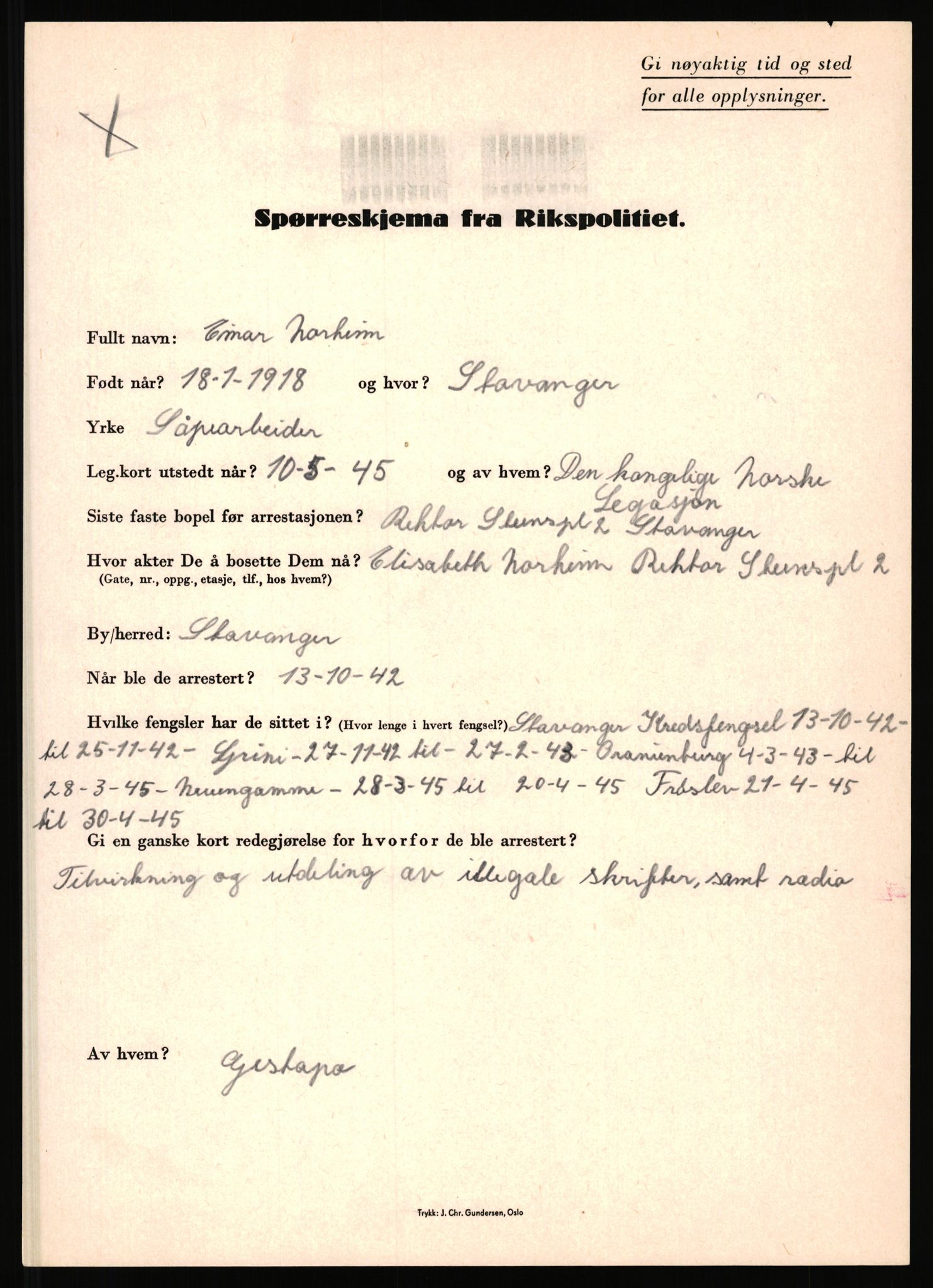 Rikspolitisjefen, AV/RA-S-1560/L/L0012: Mogensen, Øivind - Noraas, Lars, 1940-1945, p. 1094