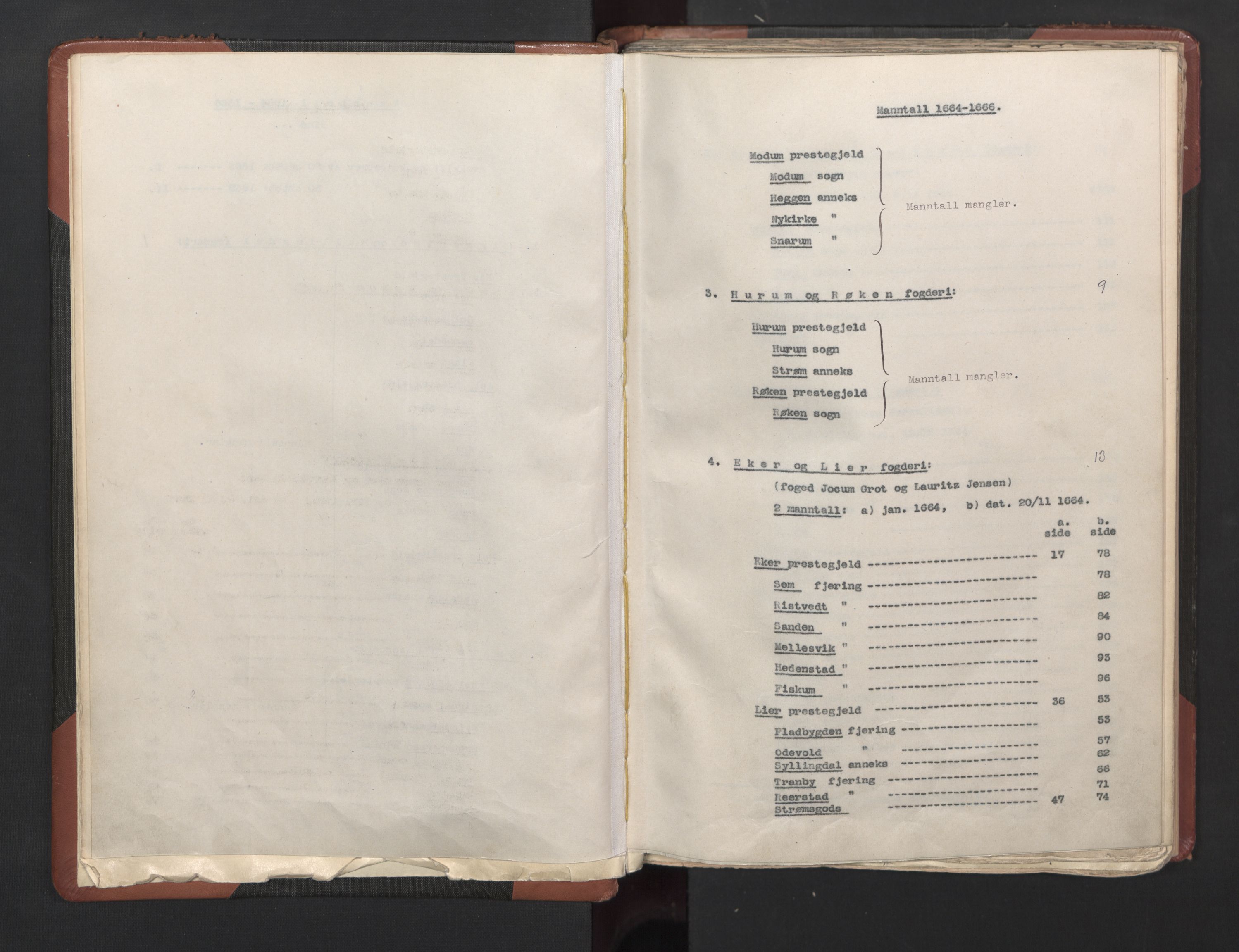 RA, Bailiff's Census 1664-1666, no. 5: Modern Buskerud county and modern Vestfold county, 1664