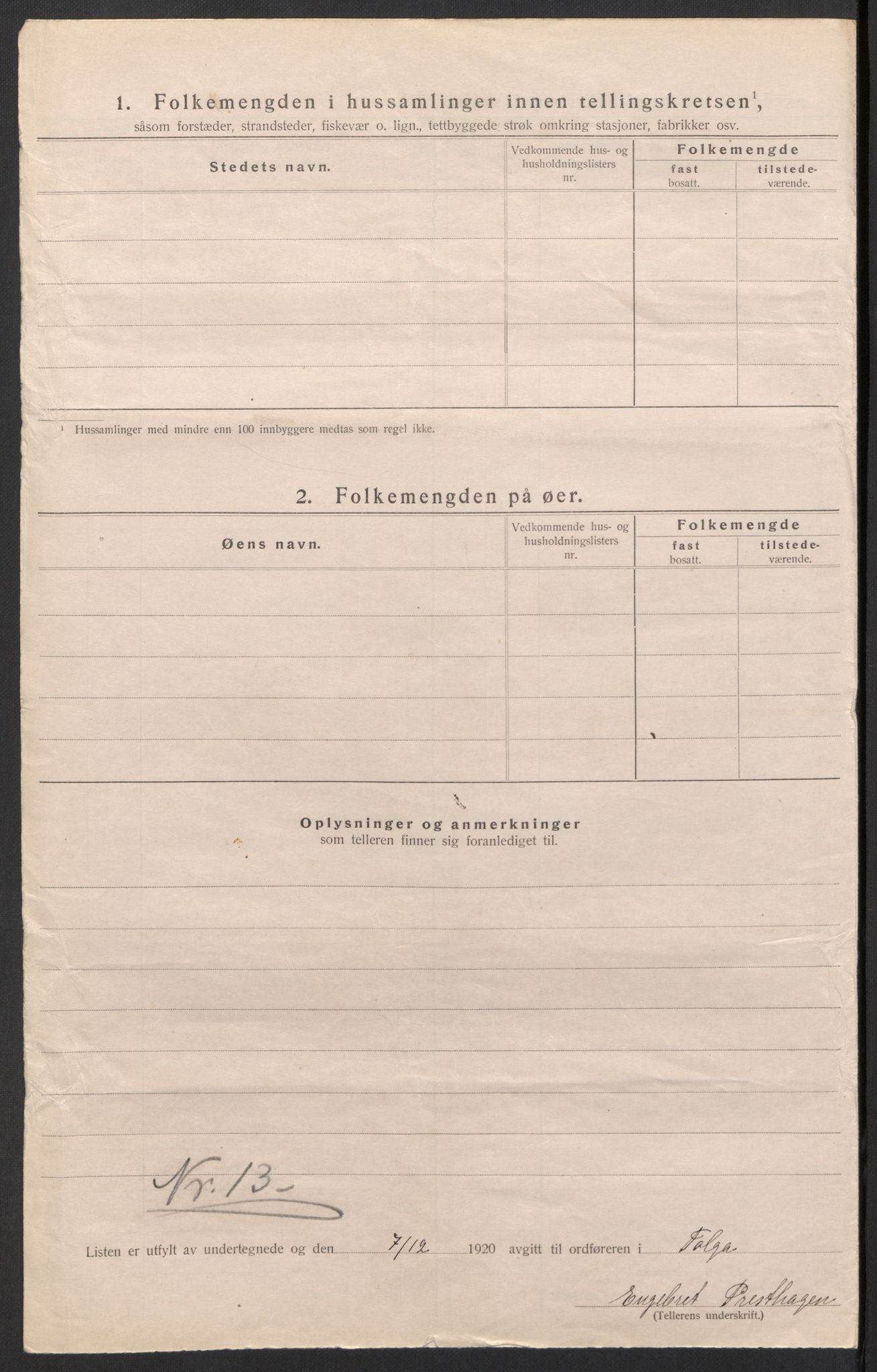 SAH, 1920 census for Tolga, 1920, p. 44