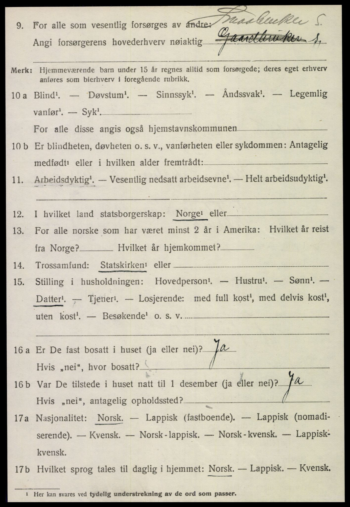 SAT, 1920 census for Leksvik, 1920, p. 3947