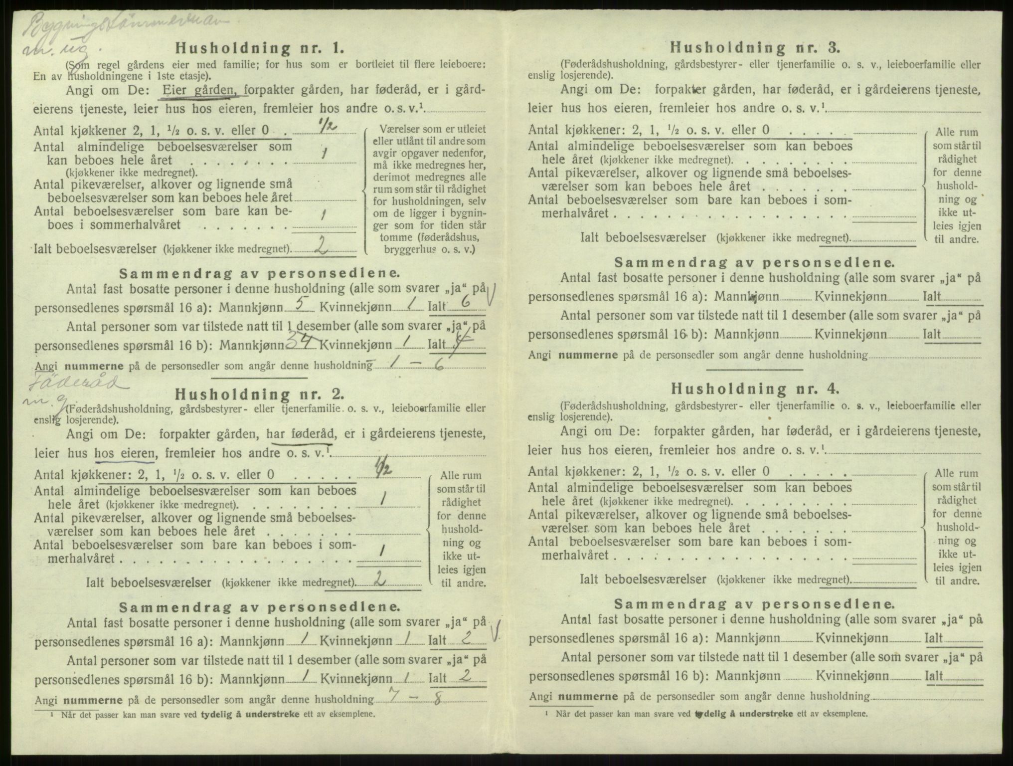 SAB, 1920 census for Hosanger, 1920, p. 455