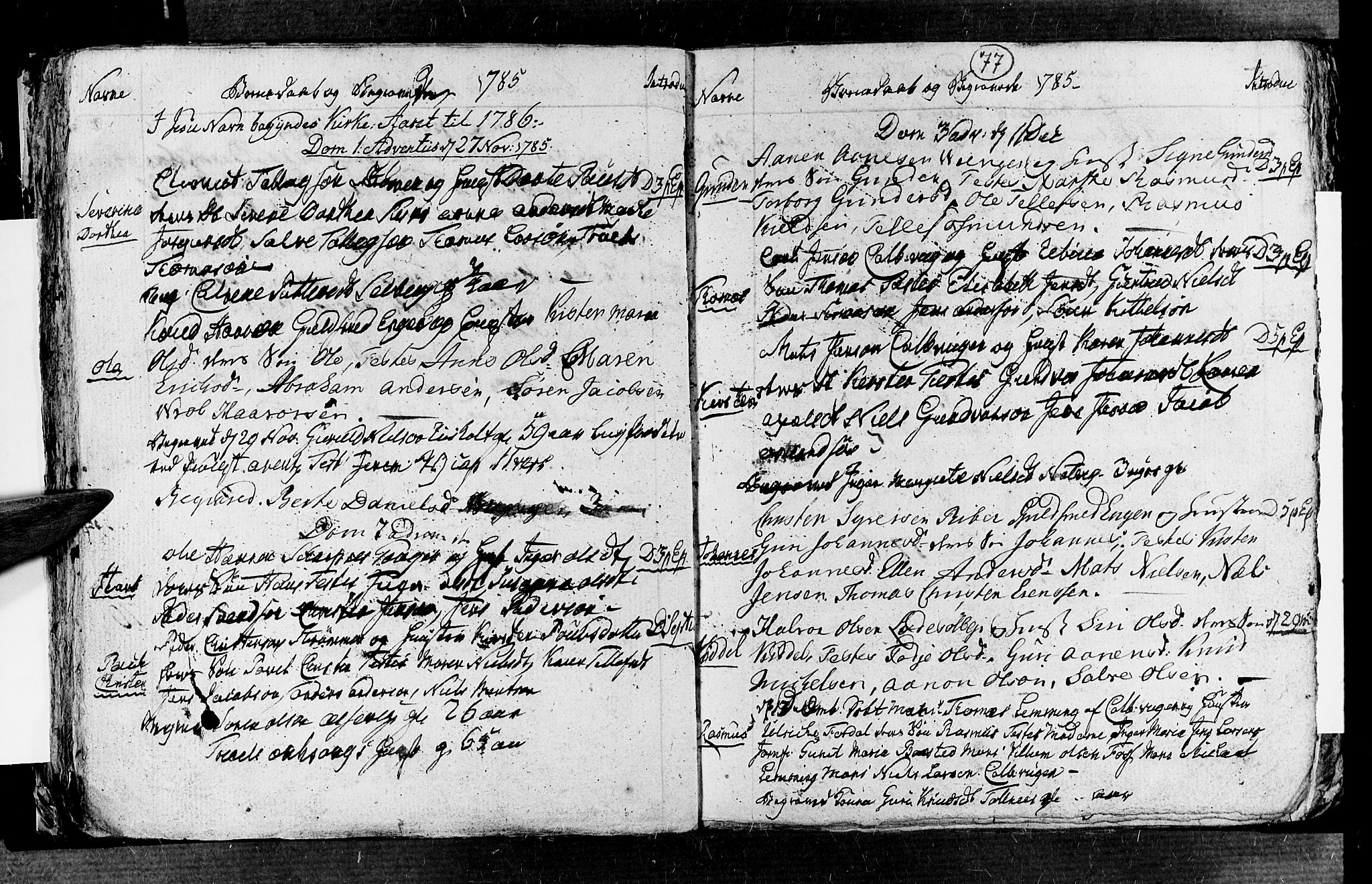 Øyestad sokneprestkontor, SAK/1111-0049/F/Fb/L0001: Parish register (copy) no. B 1, 1780-1794, p. 77