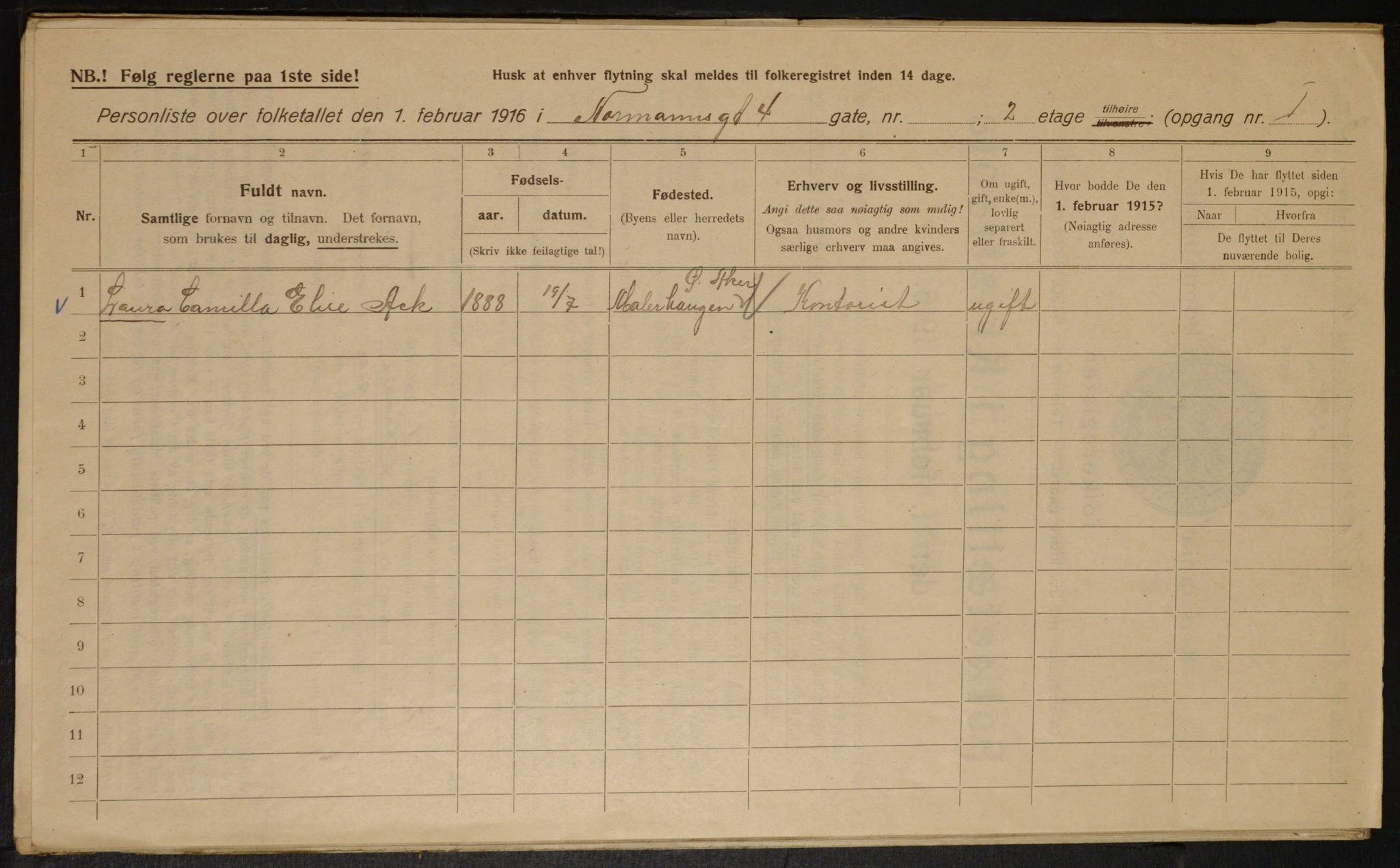 OBA, Municipal Census 1916 for Kristiania, 1916, p. 75218