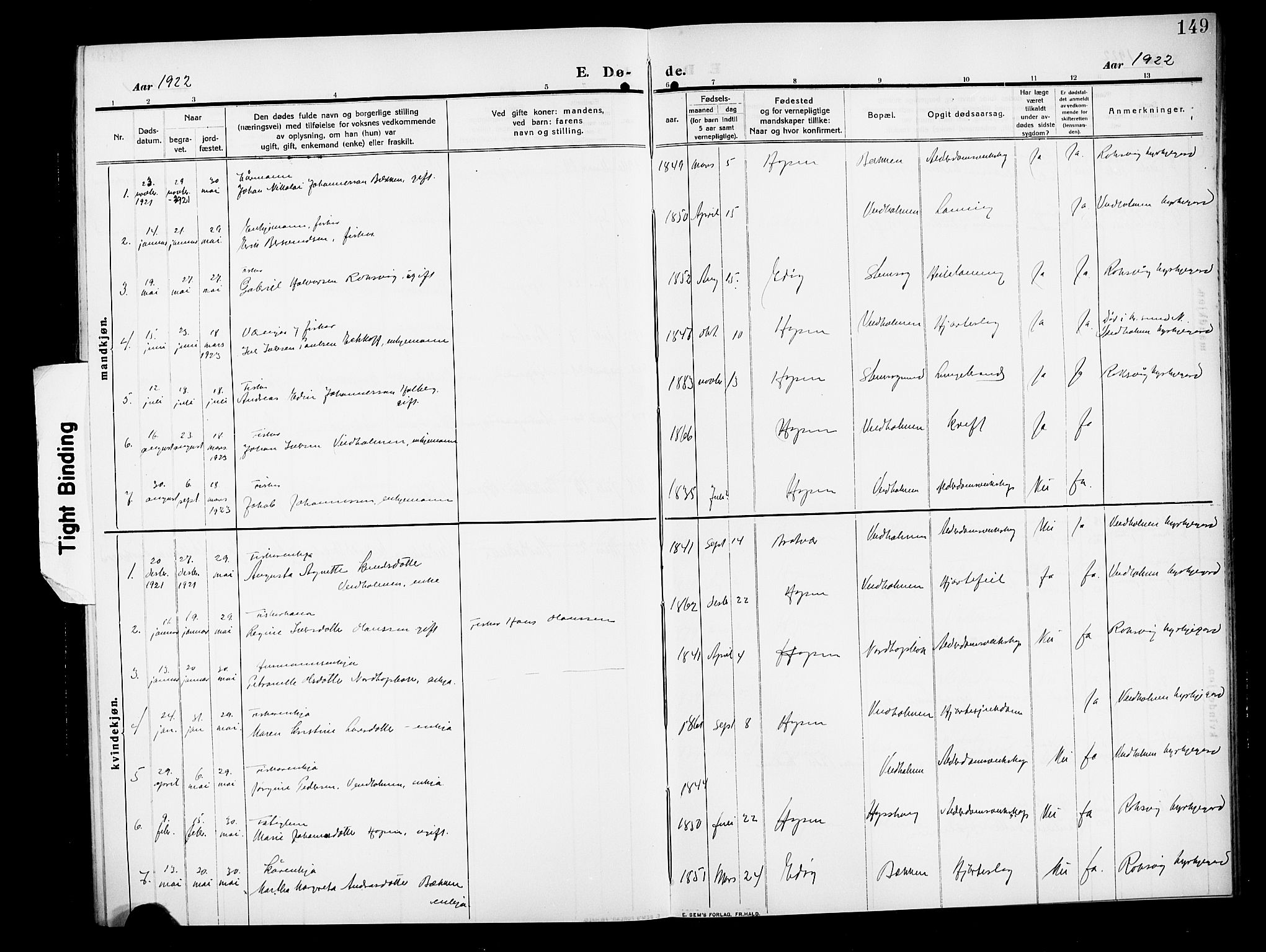 Ministerialprotokoller, klokkerbøker og fødselsregistre - Møre og Romsdal, SAT/A-1454/583/L0956: Parish register (copy) no. 583C01, 1909-1925, p. 149
