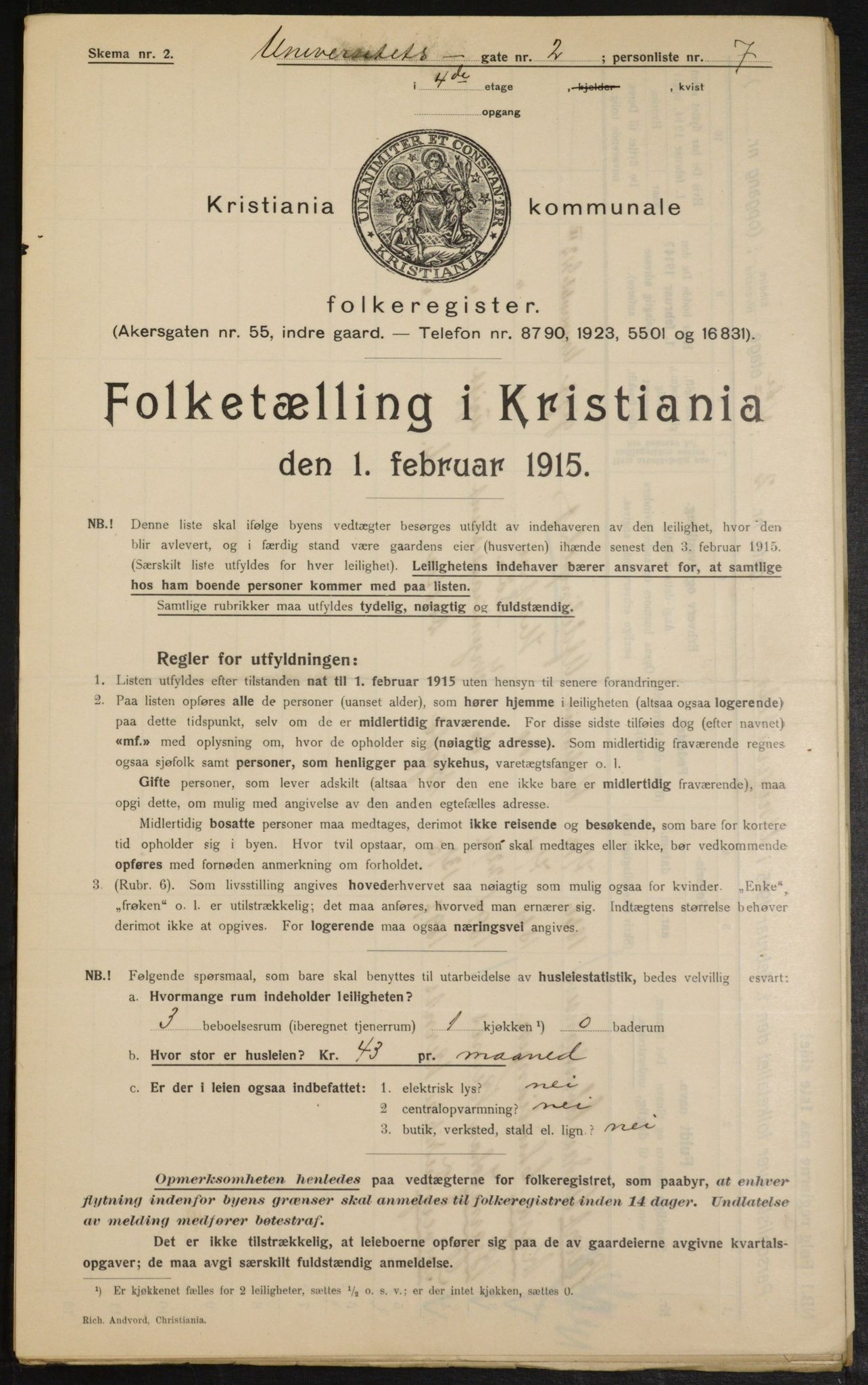 OBA, Municipal Census 1915 for Kristiania, 1915, p. 120614