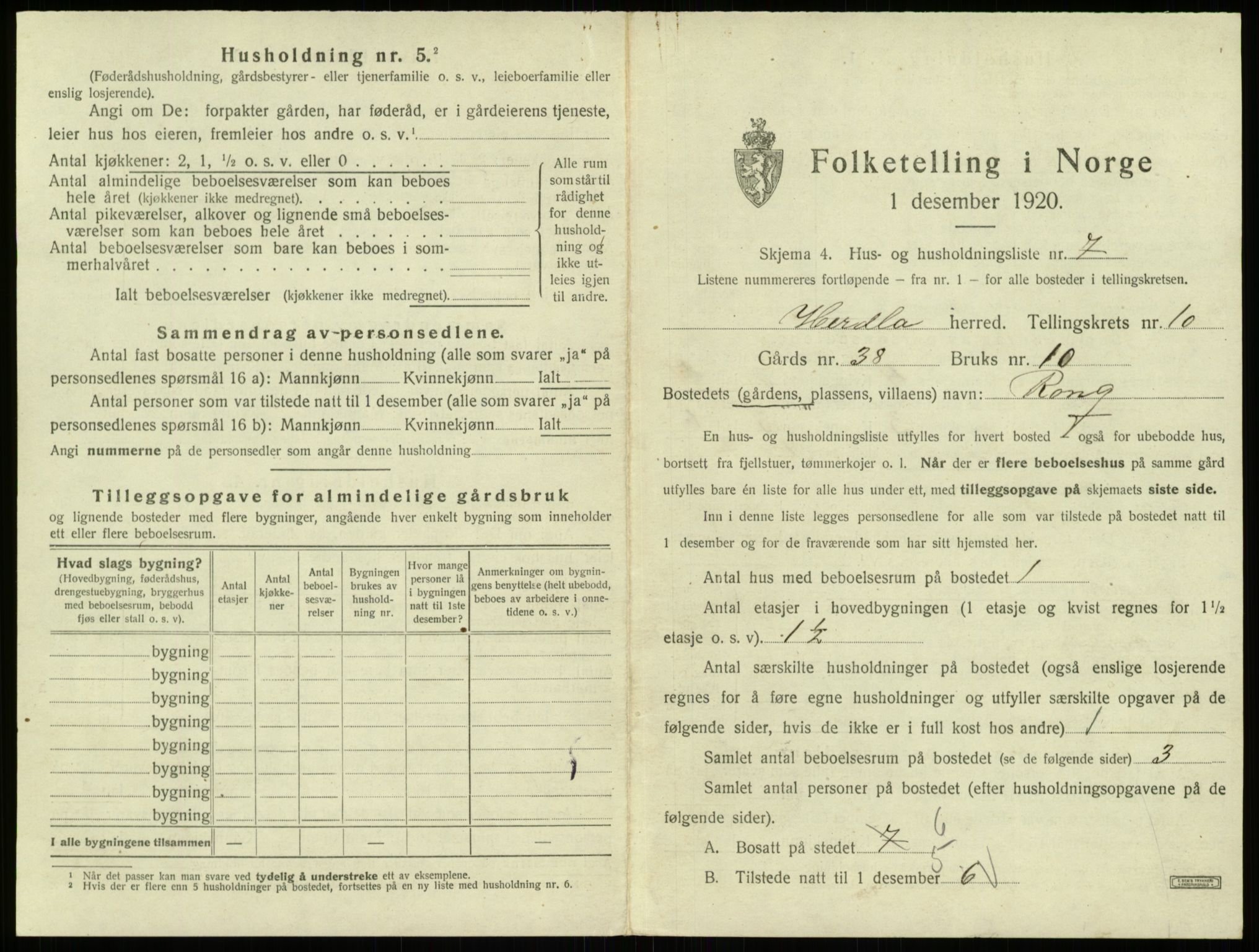 SAB, 1920 census for Herdla, 1920, p. 937