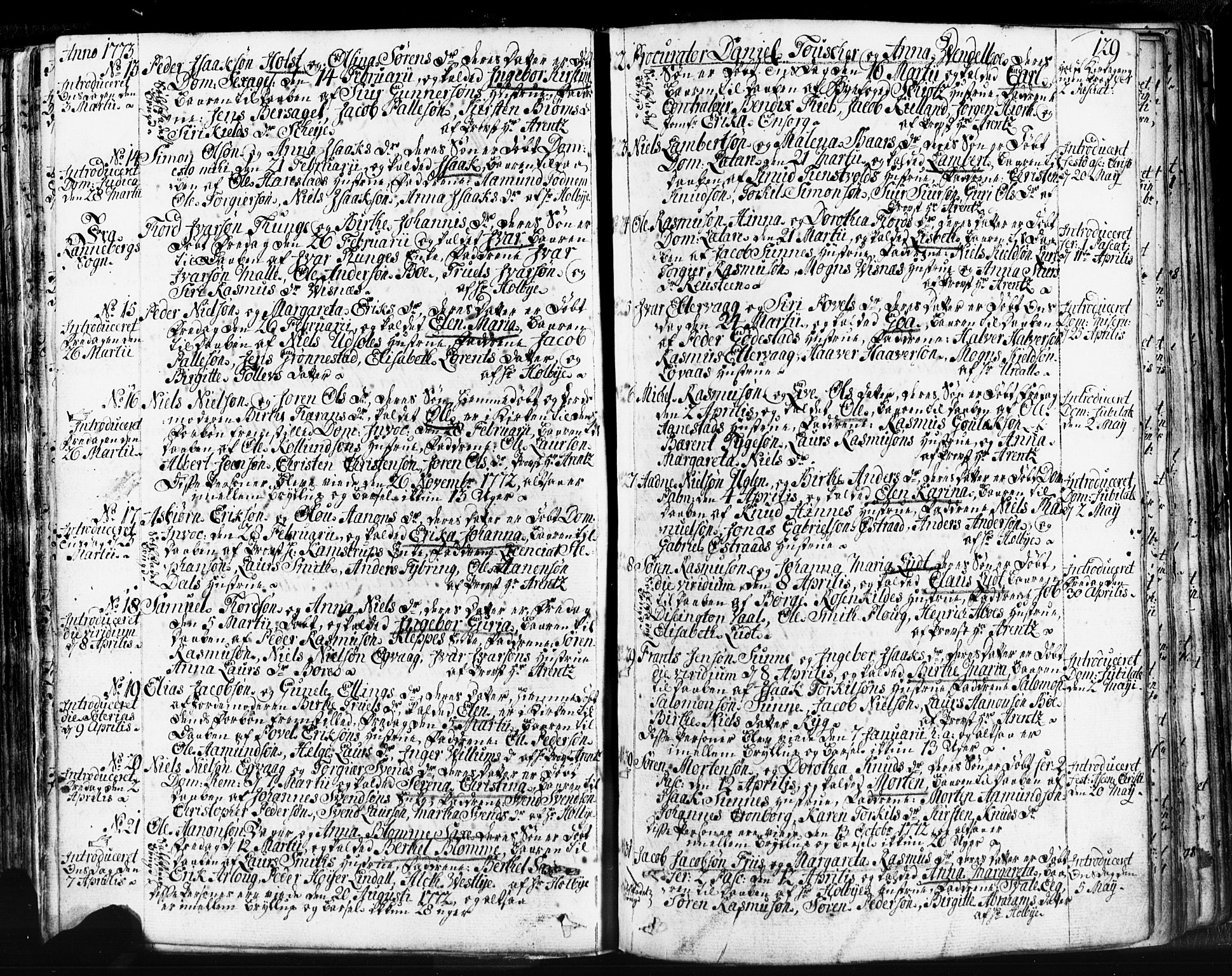 Domkirken sokneprestkontor, SAST/A-101812/001/30/30BB/L0004: Parish register (copy) no. B 4, 1752-1790, p. 129