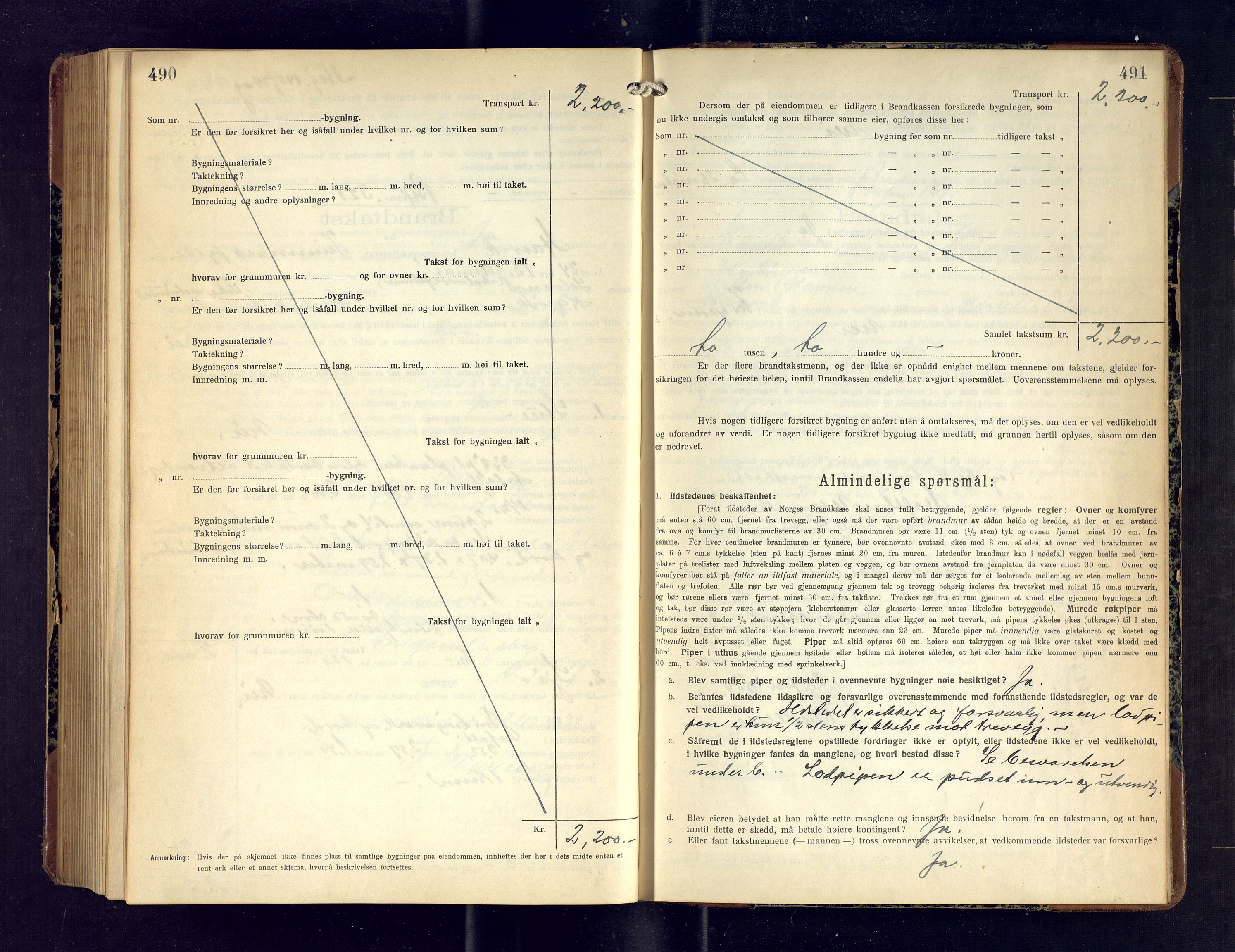 Hasvik lensmannskontor, AV/SATØ-SATO-164/Fob/L0006: Branntakstprotokoll, 1916-1934, p. 490-491