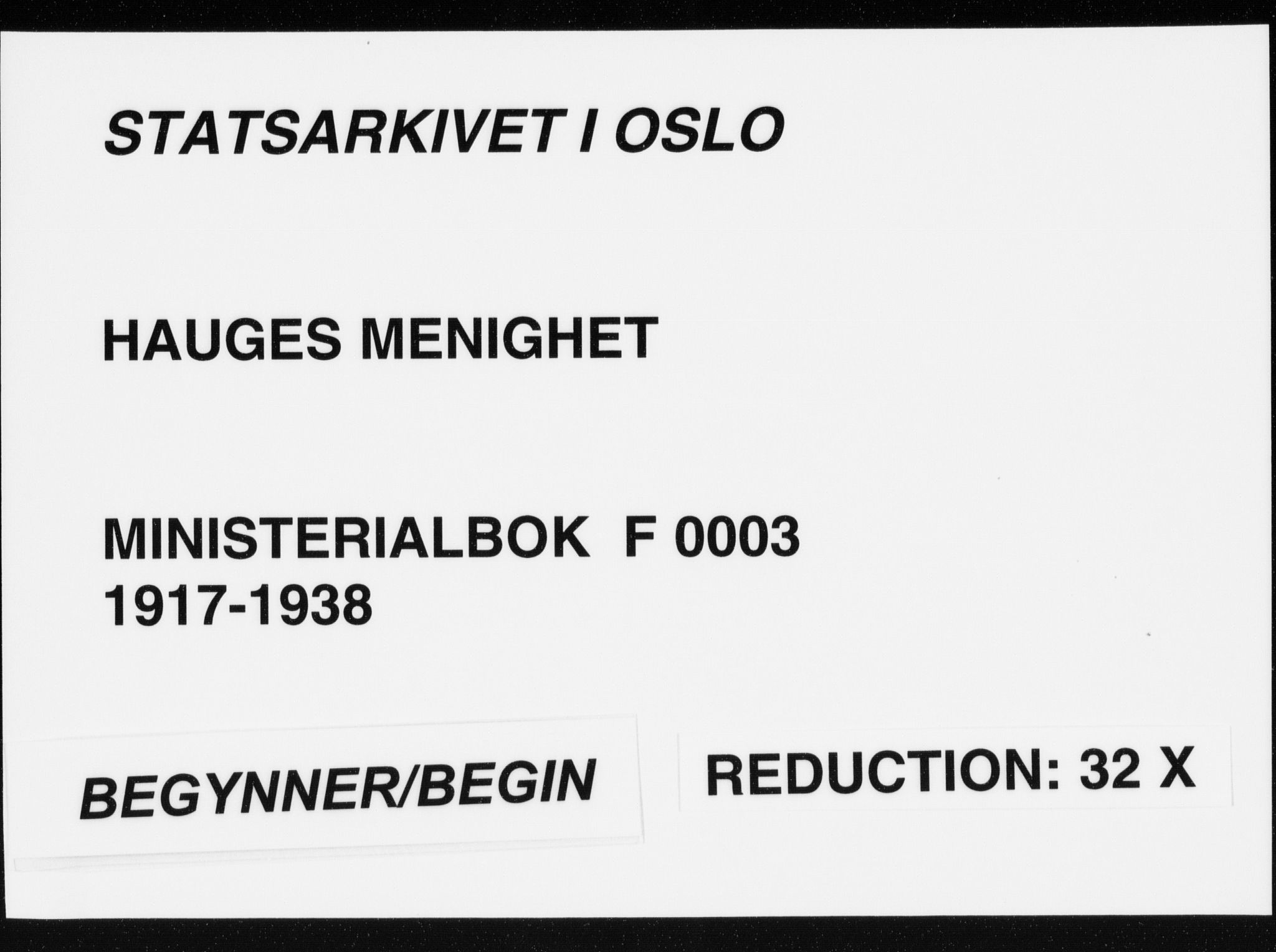 Hauge prestekontor Kirkebøker, AV/SAO-A-10849/F/Fa/L0003: Parish register (official) no. 3, 1917-1938