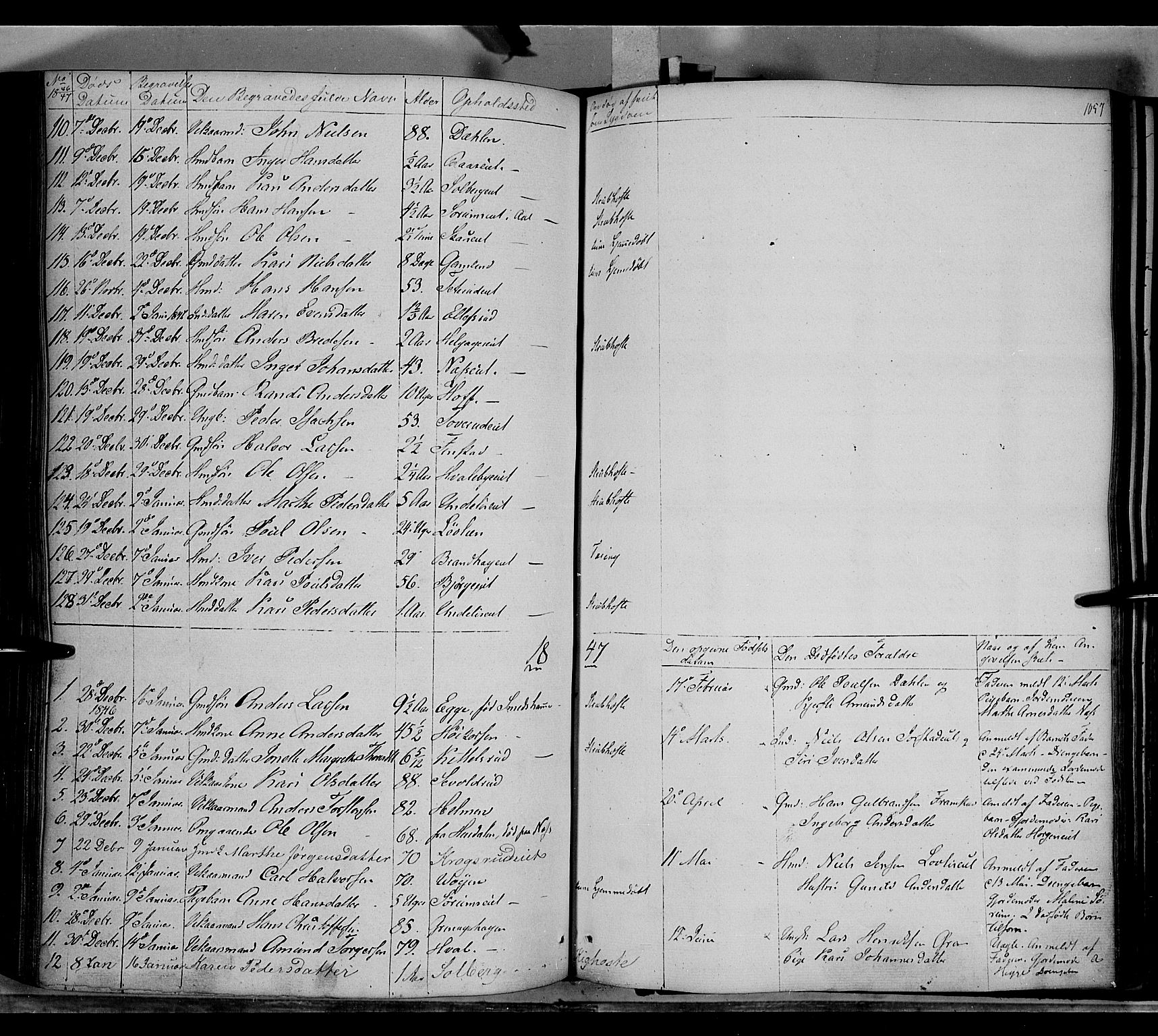 Gran prestekontor, SAH/PREST-112/H/Ha/Haa/L0011: Parish register (official) no. 11, 1842-1856, p. 1056-1057