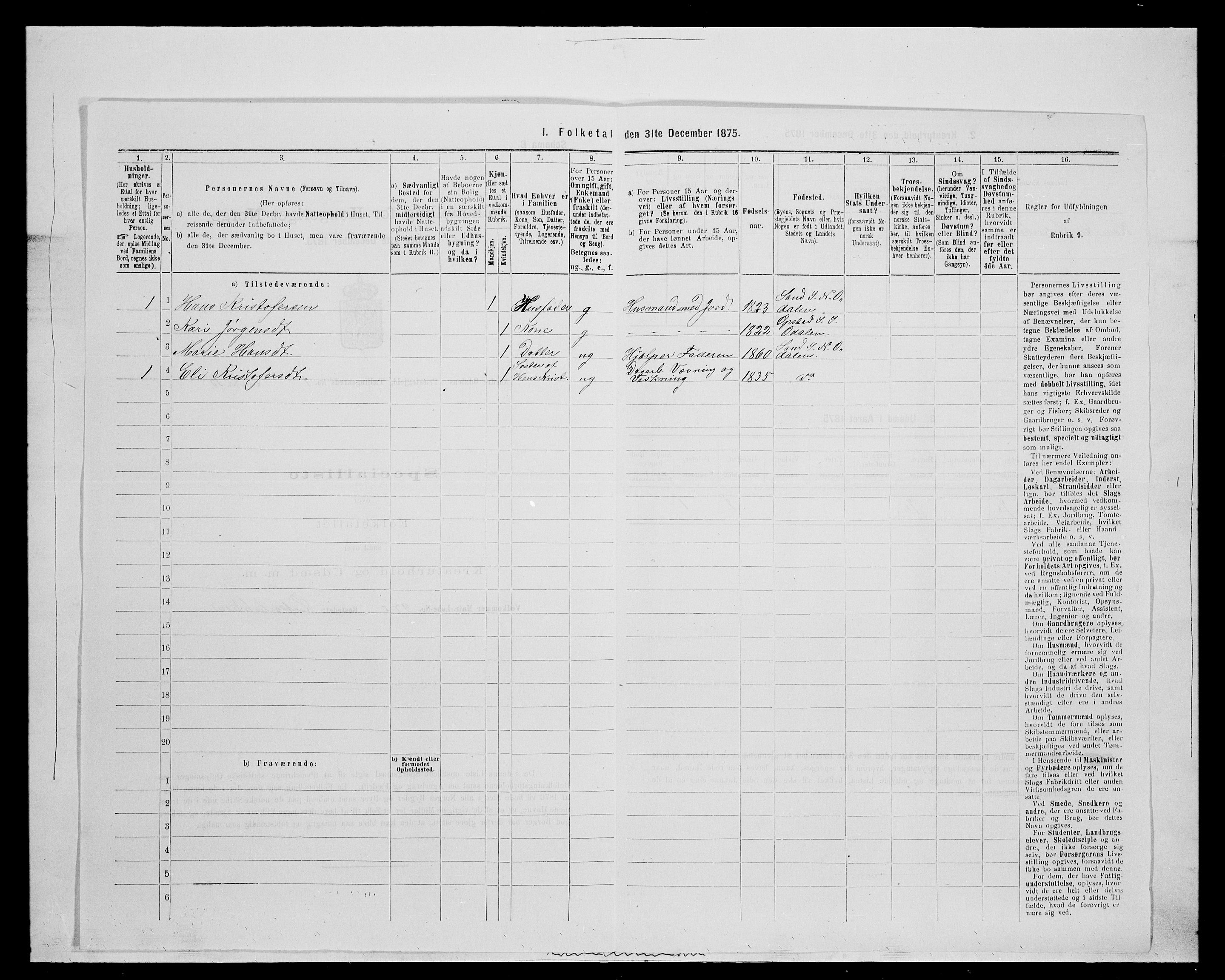 SAH, 1875 census for 0418P Nord-Odal, 1875, p. 101