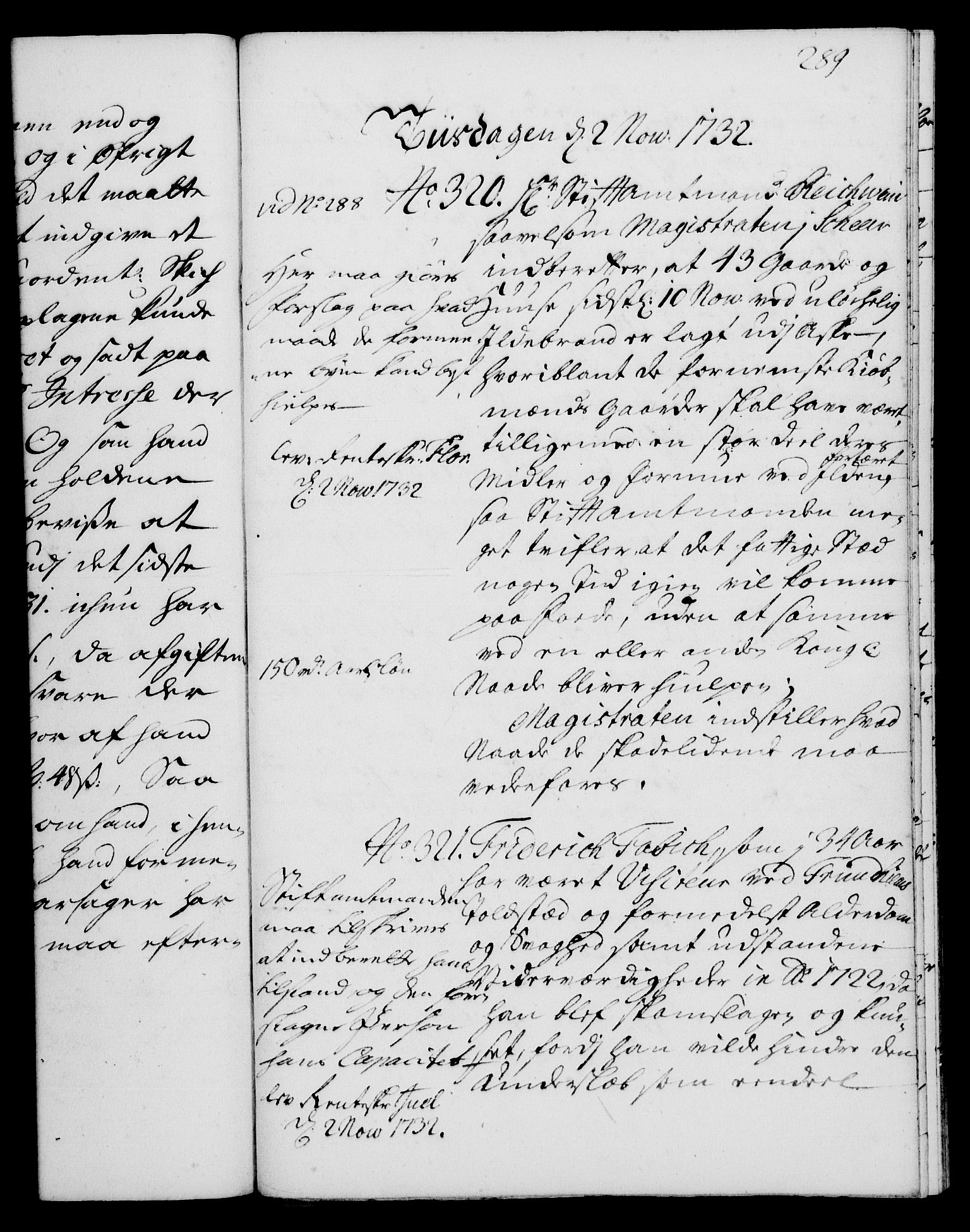 Rentekammeret, Kammerkanselliet, RA/EA-3111/G/Gh/Gha/L0014: Norsk ekstraktmemorialprotokoll. Merket RK 53.59, 1731-1732, p. 289