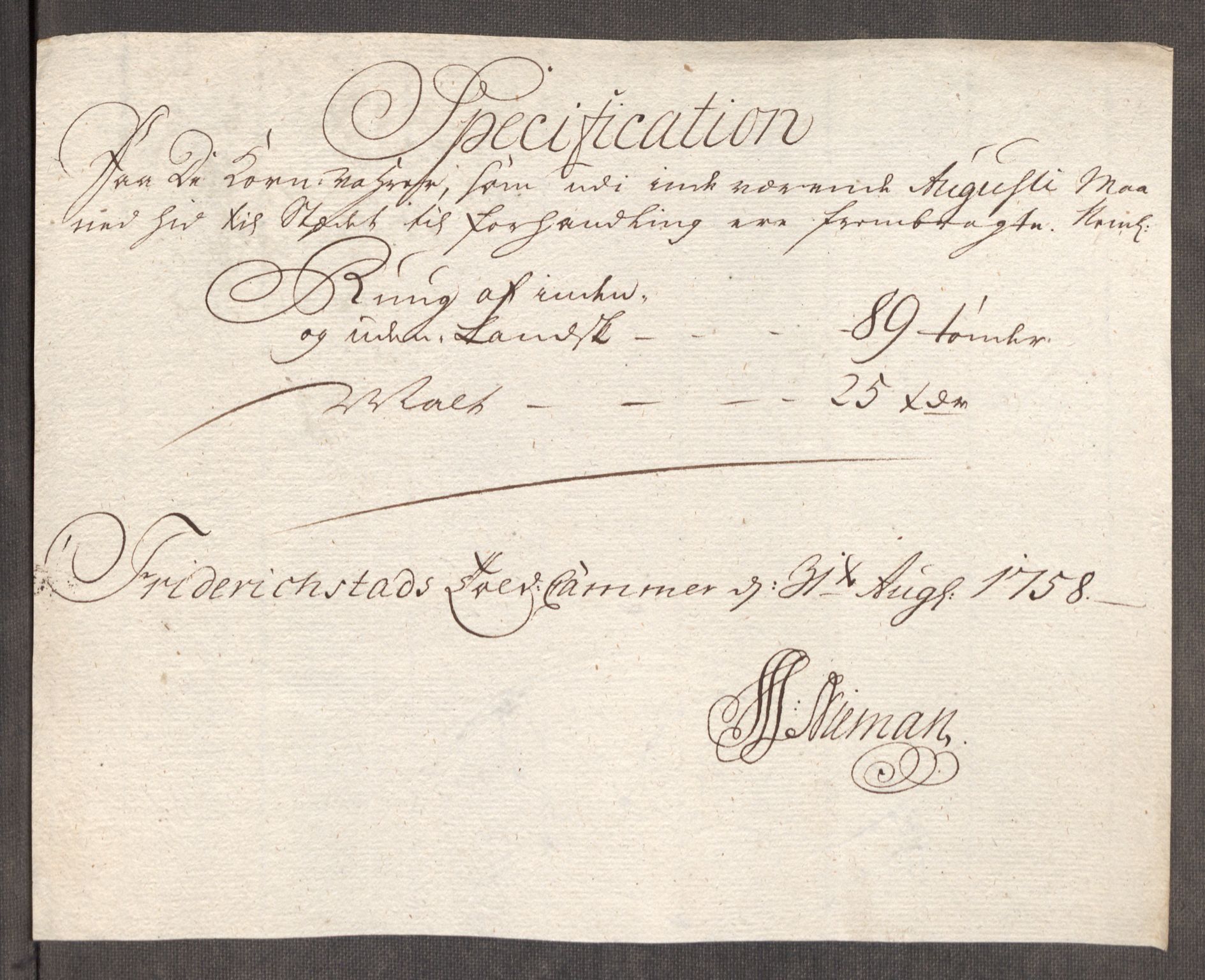 Rentekammeret inntil 1814, Realistisk ordnet avdeling, AV/RA-EA-4070/Oe/L0006: [Ø1]: Priskuranter, 1758-1760, p. 57