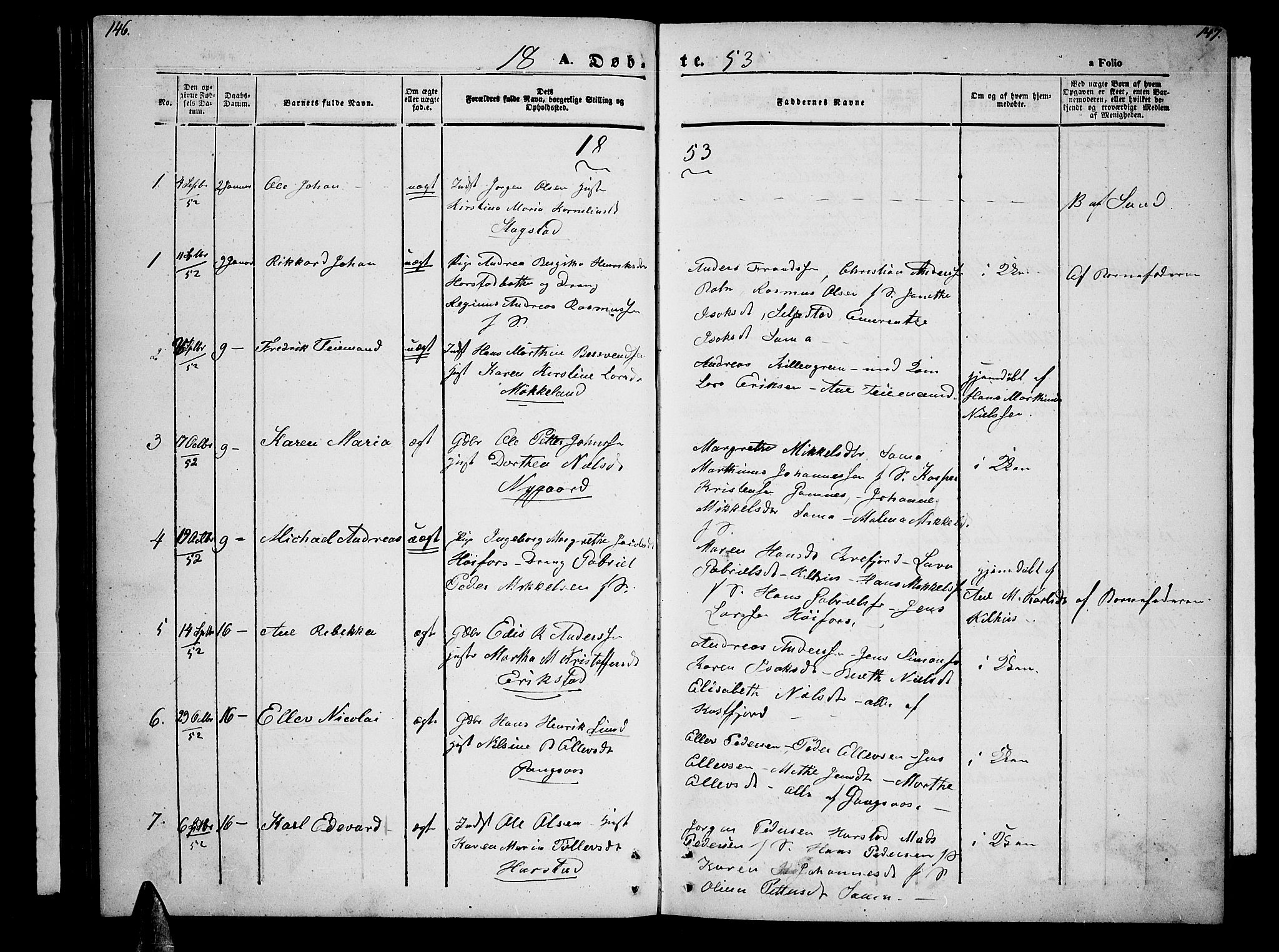 Trondenes sokneprestkontor, SATØ/S-1319/H/Hb/L0006klokker: Parish register (copy) no. 6, 1845-1855, p. 146-147