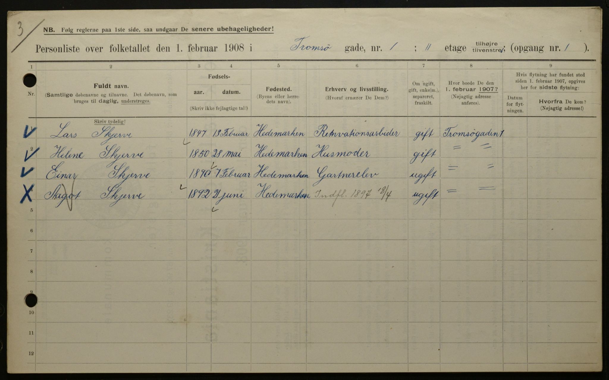 OBA, Municipal Census 1908 for Kristiania, 1908, p. 103969