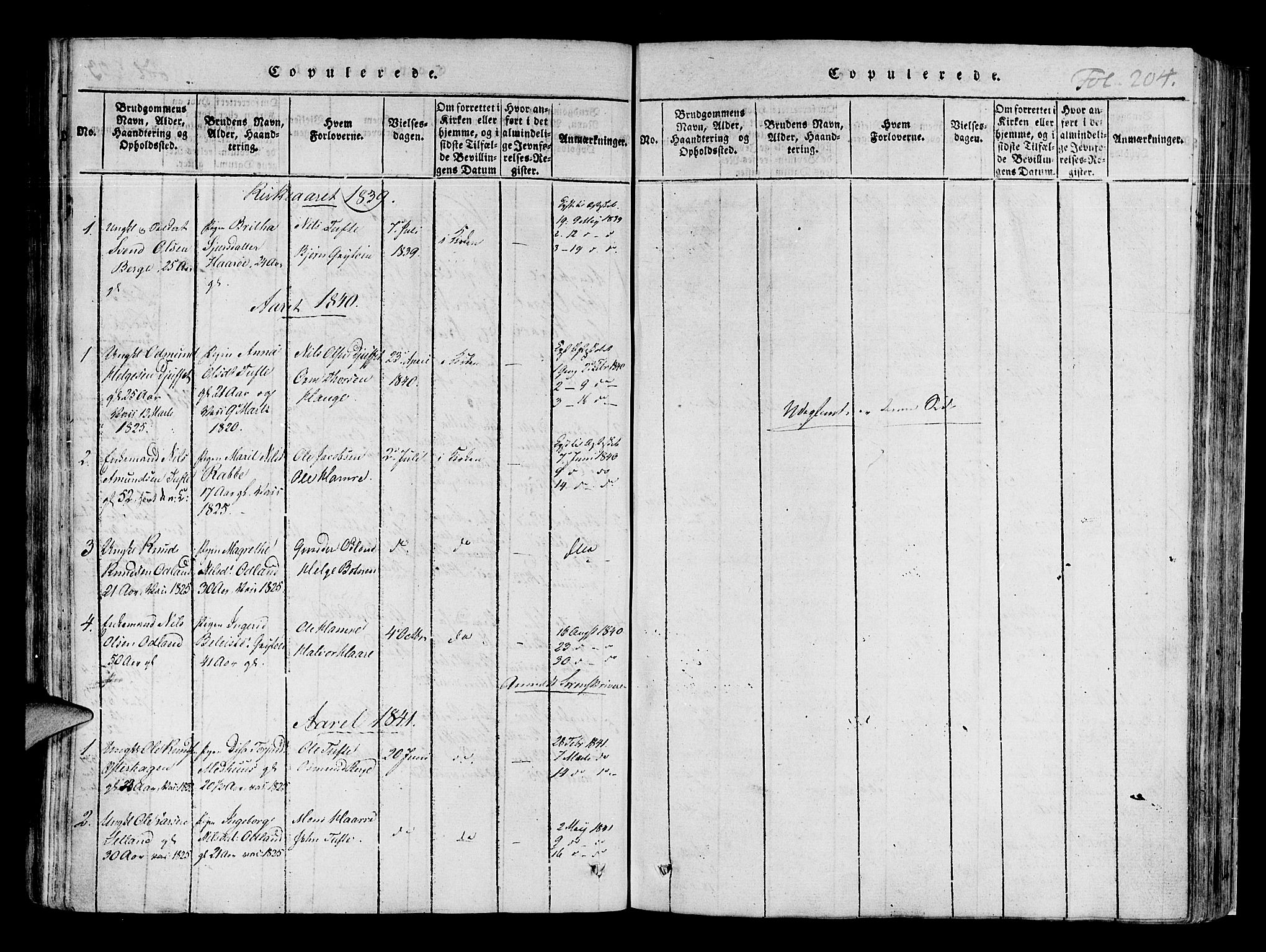 Røldal sokneprestembete, SAB/A-100247: Parish register (official) no. A 2, 1817-1856, p. 204