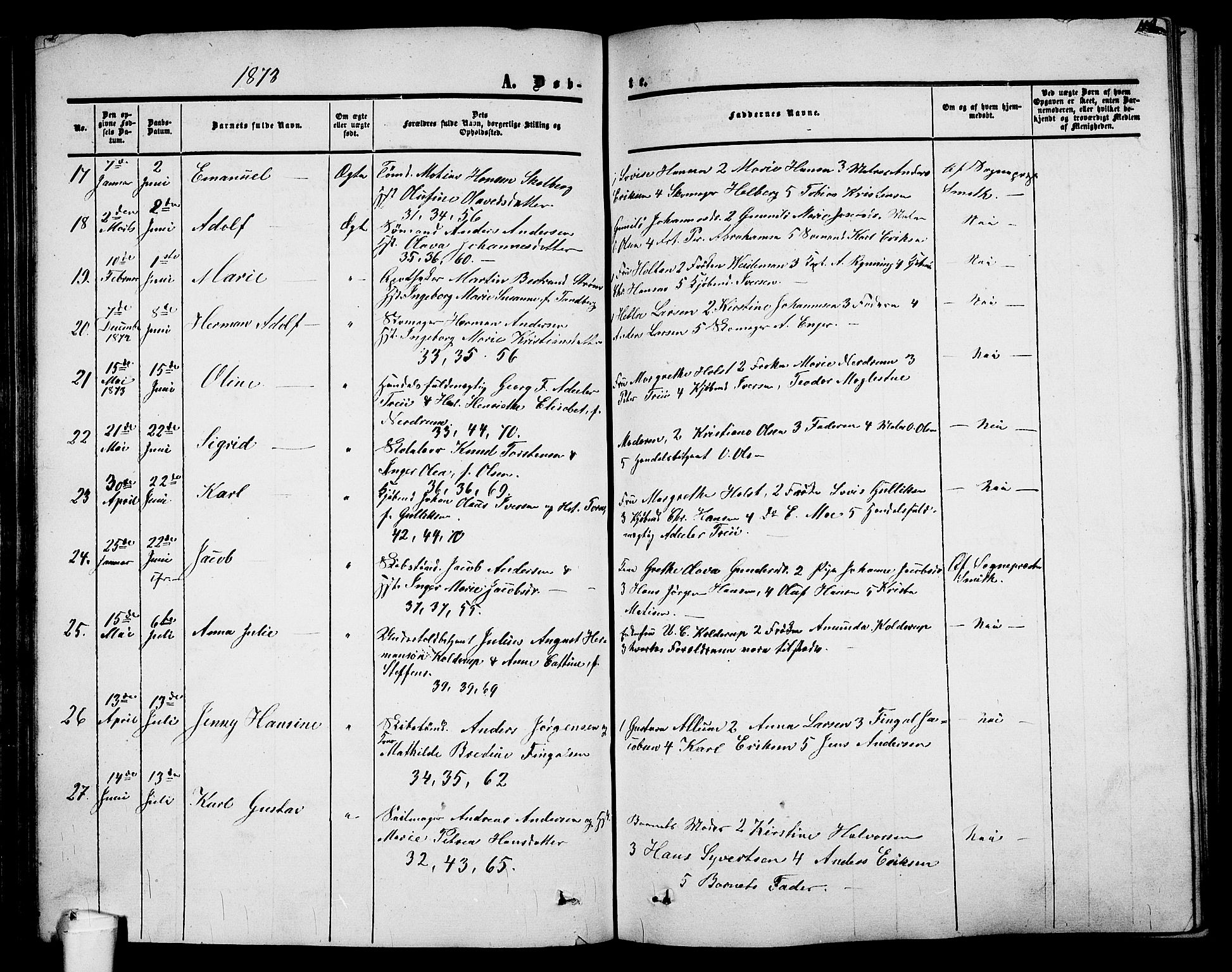 Holmestrand kirkebøker, AV/SAKO-A-346/G/Ga/L0003: Parish register (copy) no. 3, 1849-1874, p. 119