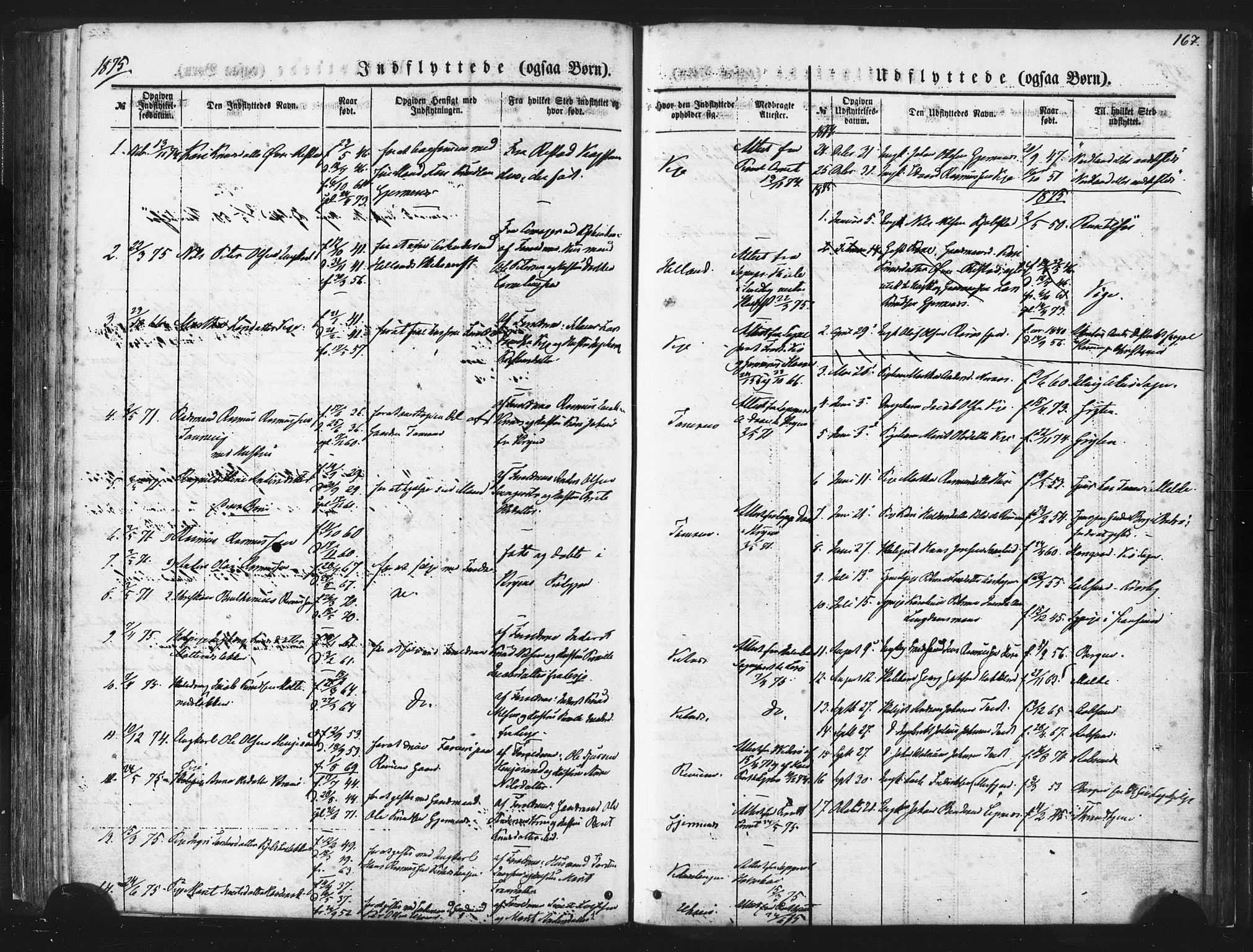 Ministerialprotokoller, klokkerbøker og fødselsregistre - Møre og Romsdal, AV/SAT-A-1454/539/L0530: Parish register (official) no. 539A03, 1872-1886, p. 167