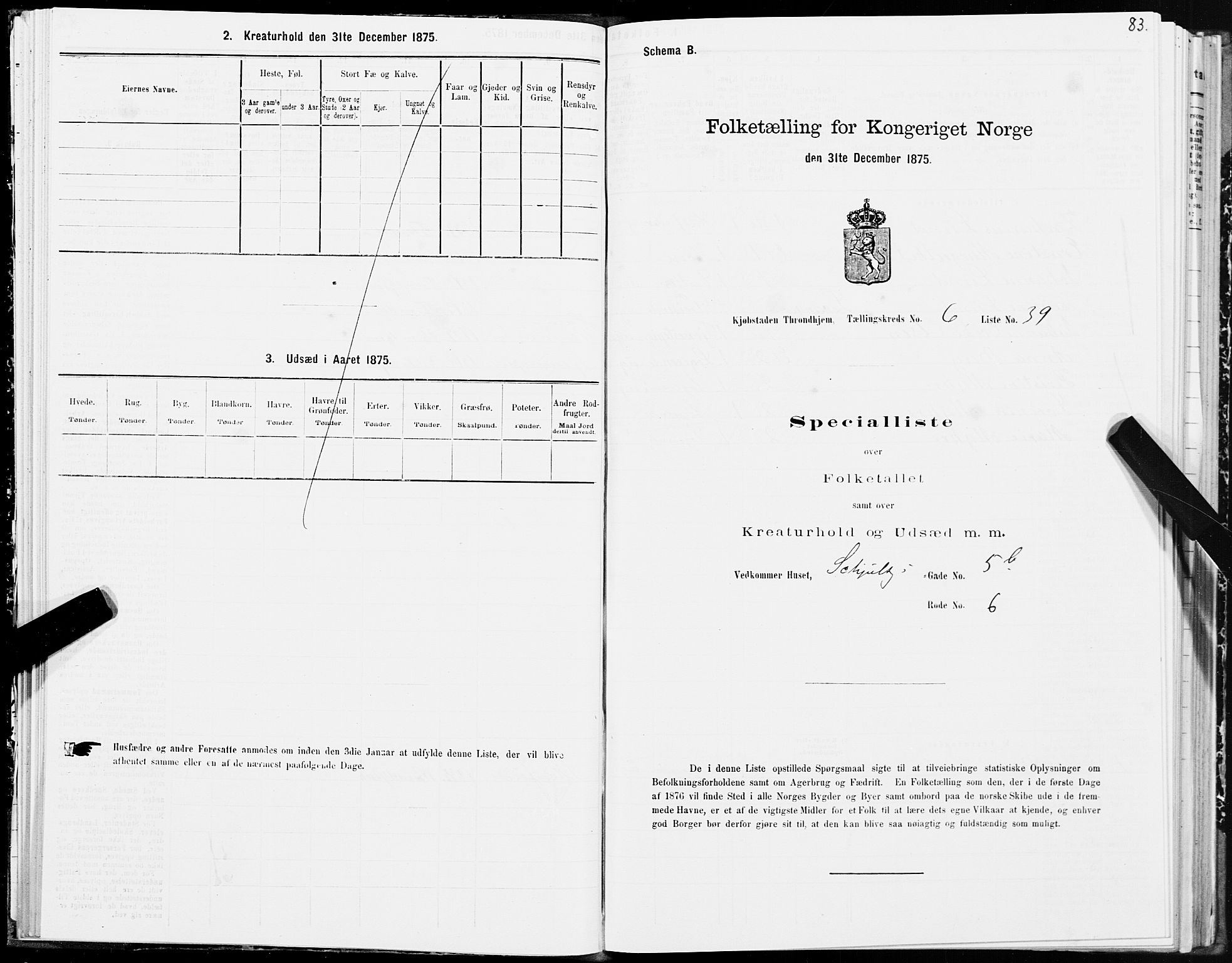 SAT, 1875 census for 1601 Trondheim, 1875, p. 4083