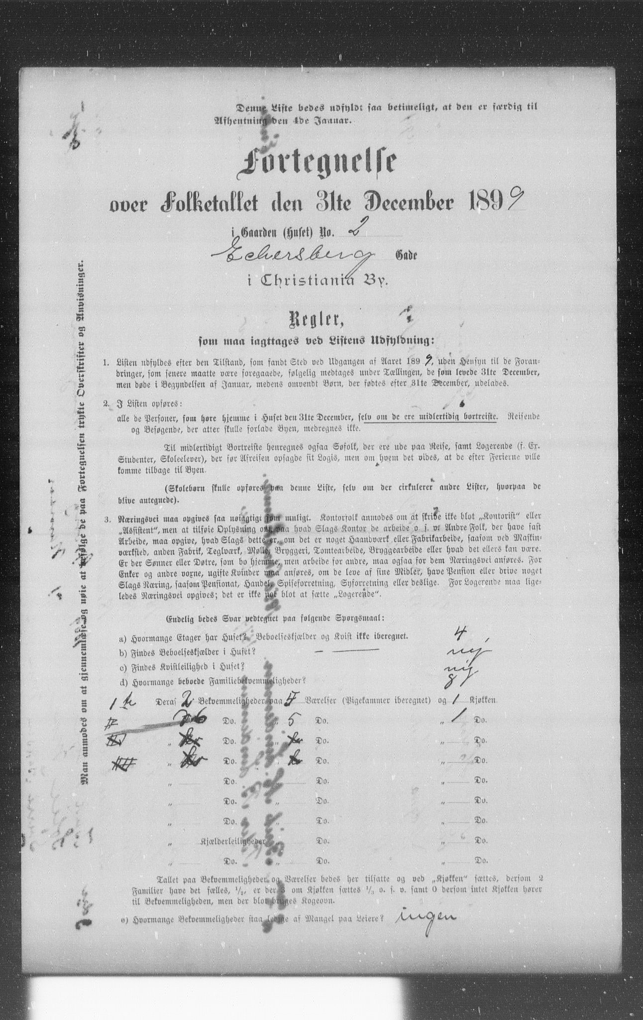 OBA, Municipal Census 1899 for Kristiania, 1899, p. 2397