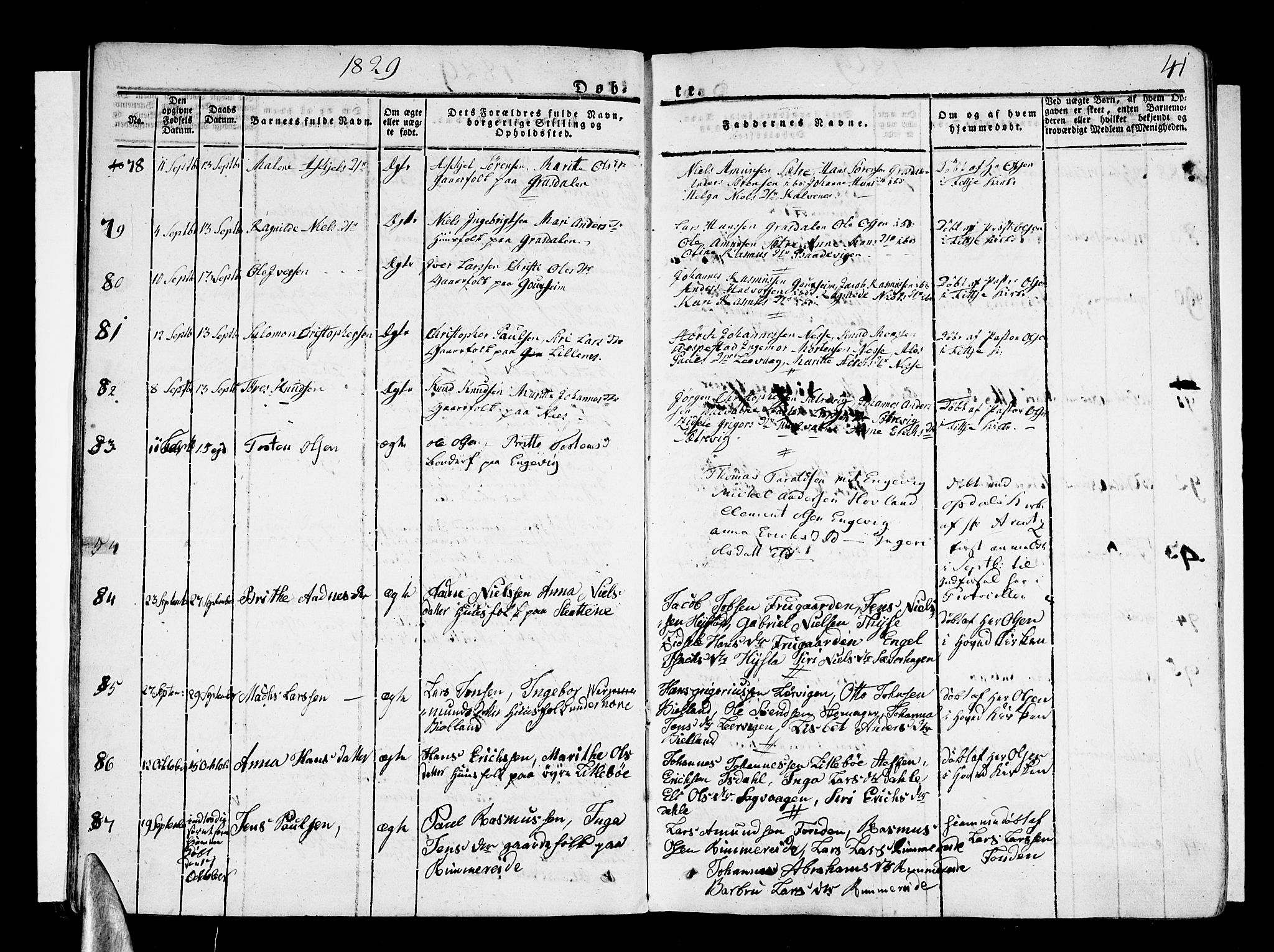 Stord sokneprestembete, AV/SAB-A-78201/H/Haa: Parish register (official) no. A 6, 1826-1840, p. 41