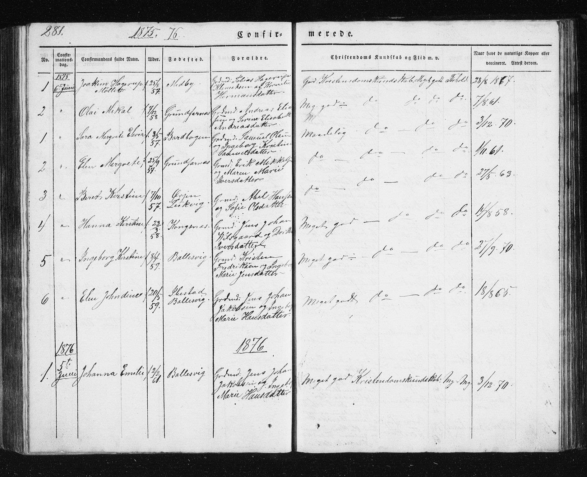 Berg sokneprestkontor, SATØ/S-1318/G/Ga/Gab/L0011klokker: Parish register (copy) no. 11, 1833-1878, p. 281