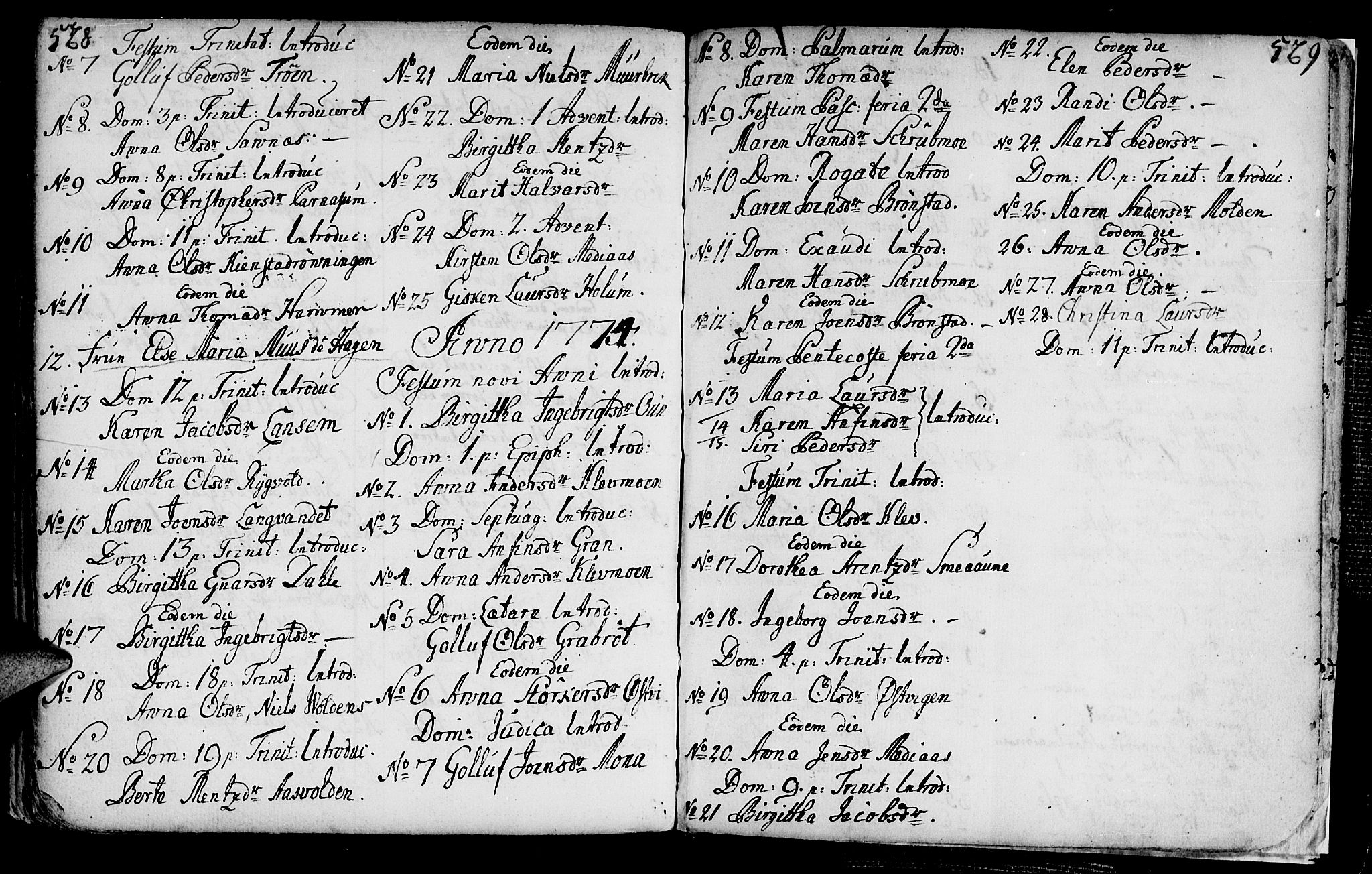 Ministerialprotokoller, klokkerbøker og fødselsregistre - Nord-Trøndelag, SAT/A-1458/749/L0467: Parish register (official) no. 749A01, 1733-1787, p. 528-529