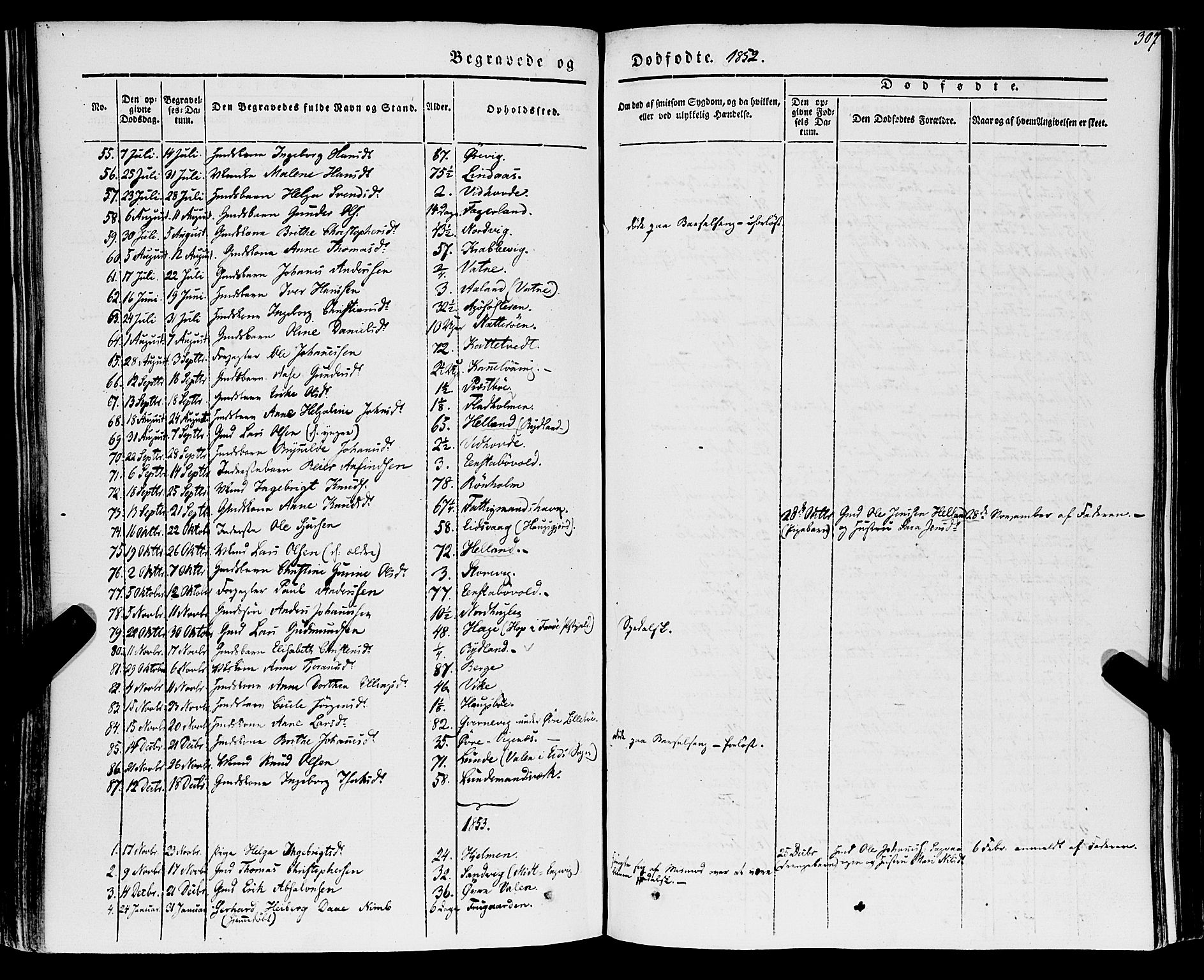 Stord sokneprestembete, SAB/A-78201/H/Haa: Parish register (official) no. A 7, 1841-1861, p. 307