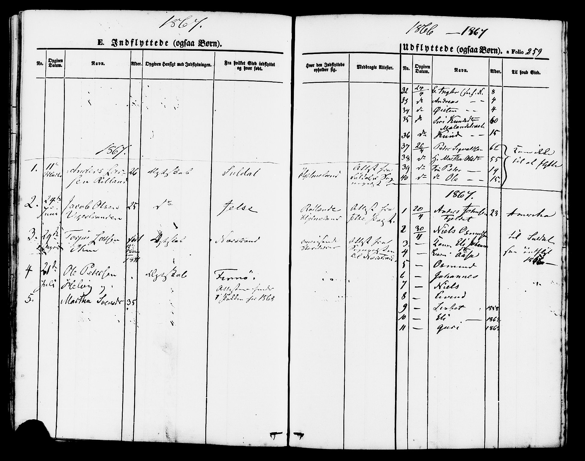 Hjelmeland sokneprestkontor, SAST/A-101843/01/IV/L0011: Parish register (official) no. A 11, 1861-1878, p. 259