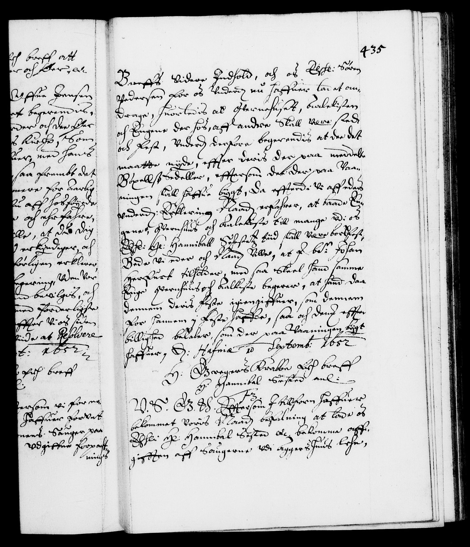 Danske Kanselli 1572-1799, AV/RA-EA-3023/F/Fc/Fca/Fcab/L0008: Norske tegnelser (mikrofilm), 1648-1652, p. 435a
