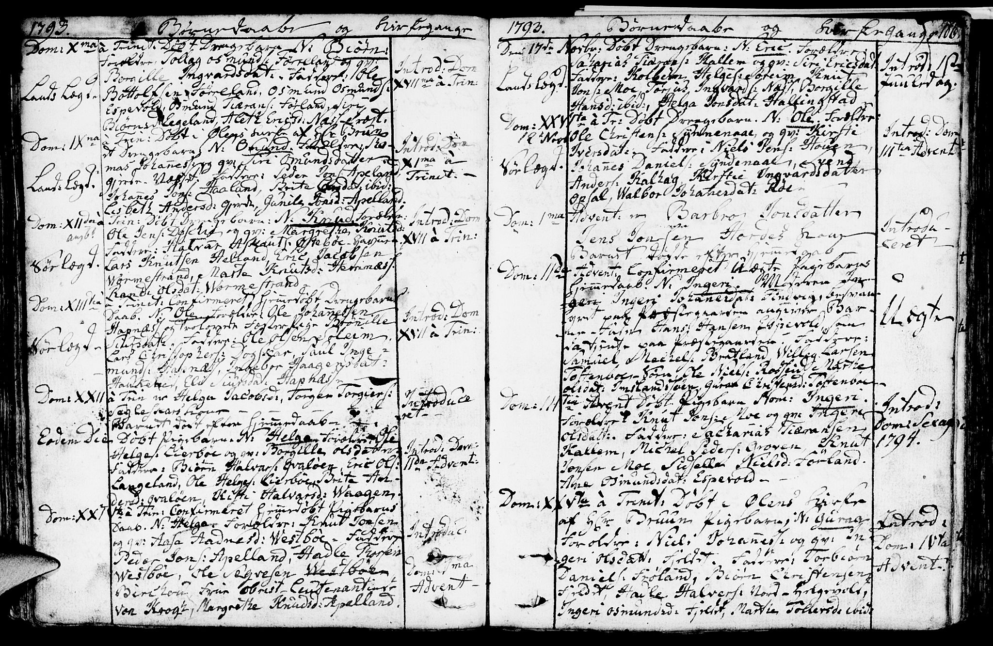 Vikedal sokneprestkontor, SAST/A-101840/01/IV: Parish register (official) no. A 2, 1779-1817, p. 106