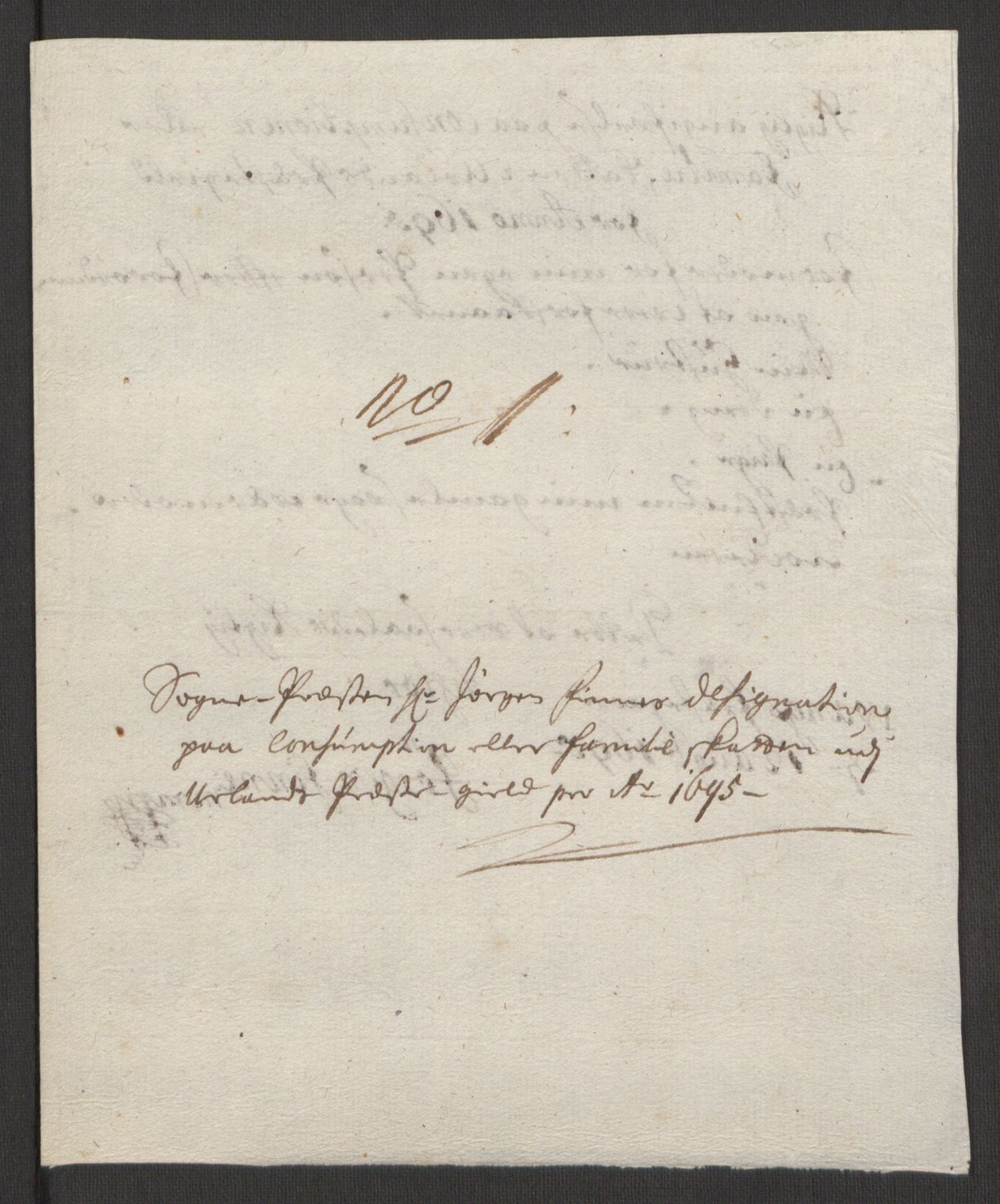 Rentekammeret inntil 1814, Reviderte regnskaper, Fogderegnskap, RA/EA-4092/R52/L3308: Fogderegnskap Sogn, 1695, p. 311