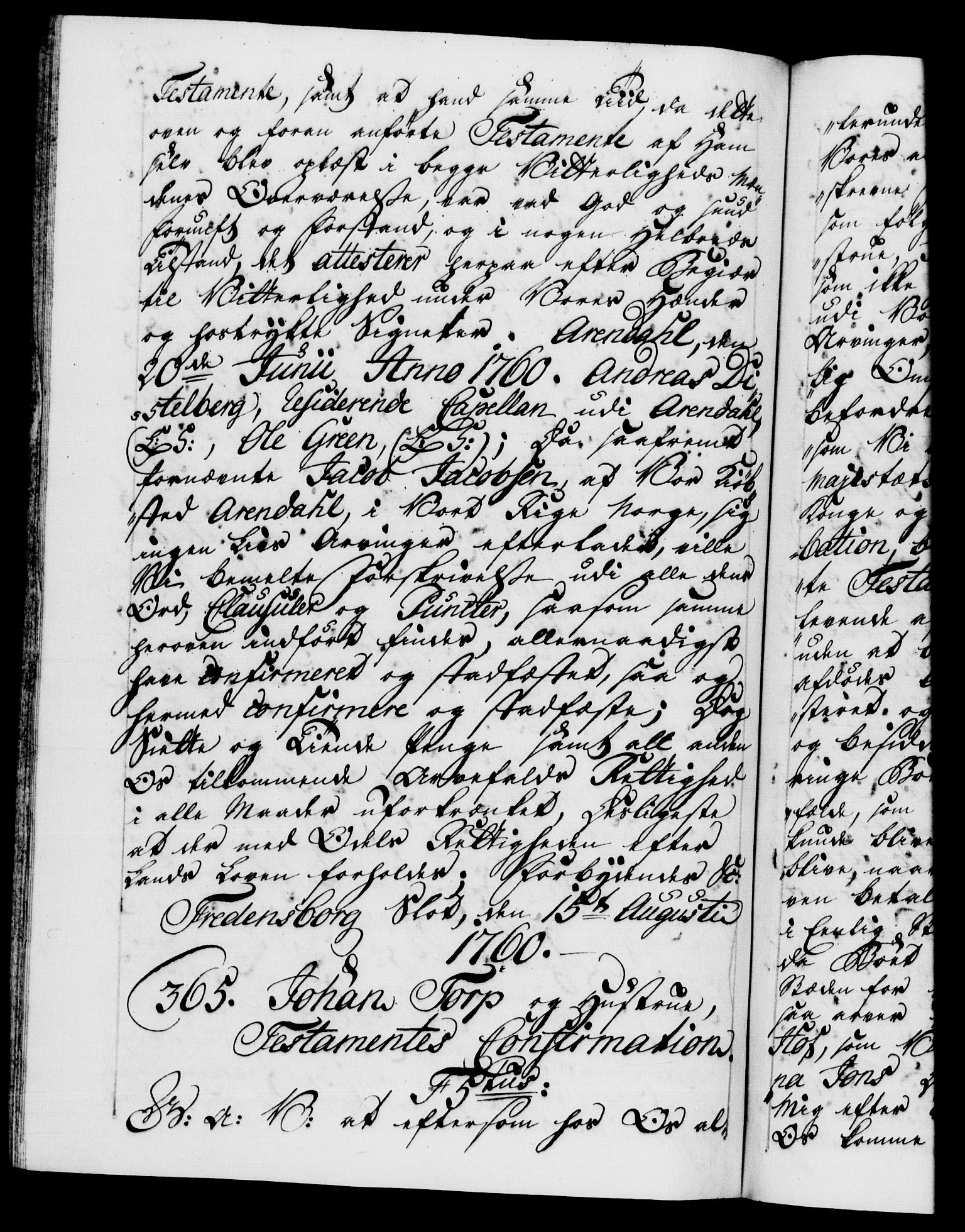 Danske Kanselli 1572-1799, AV/RA-EA-3023/F/Fc/Fca/Fcaa/L0041: Norske registre, 1760-1762, p. 205b