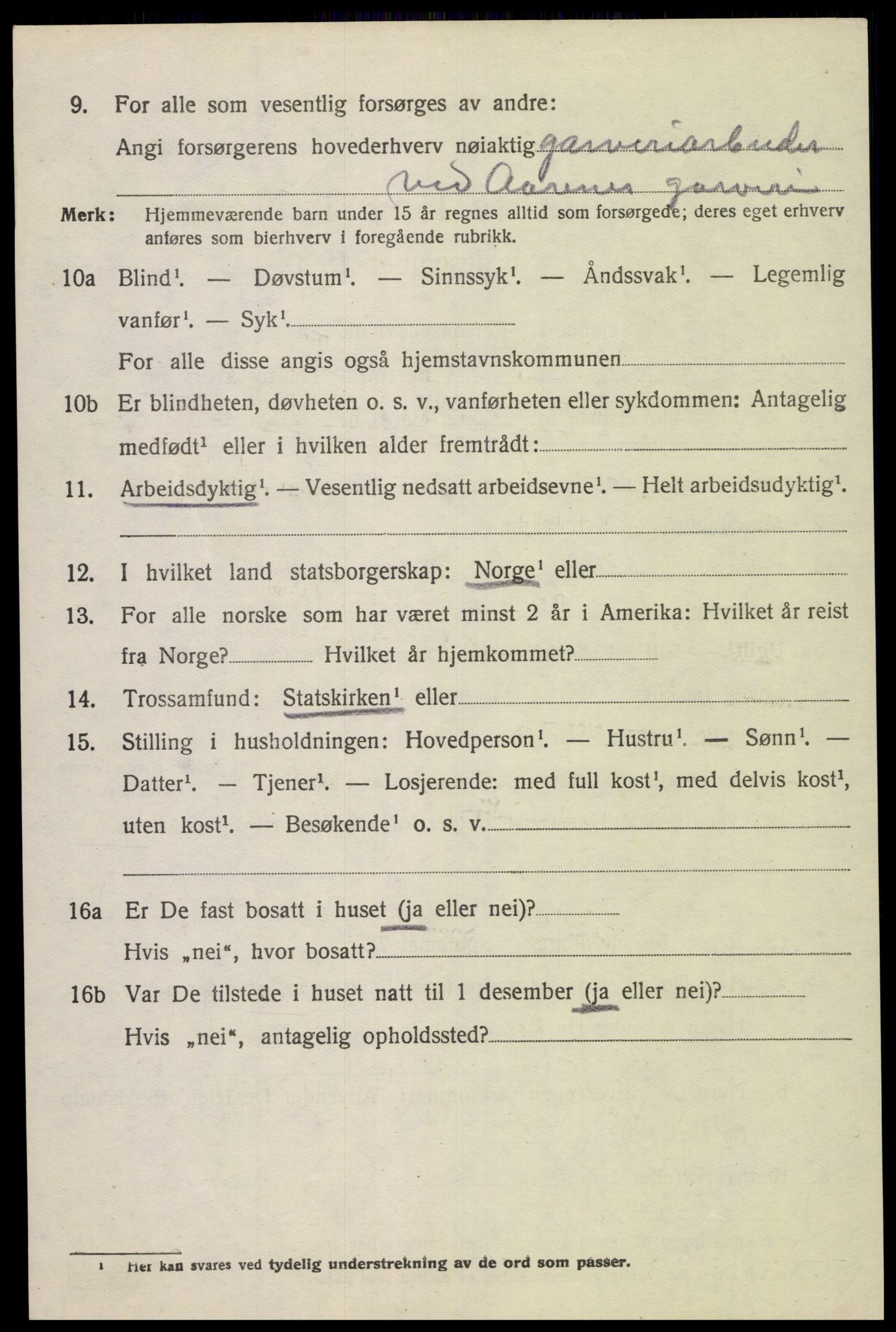 SAK, 1920 census for Nes (V-A), 1920, p. 2653