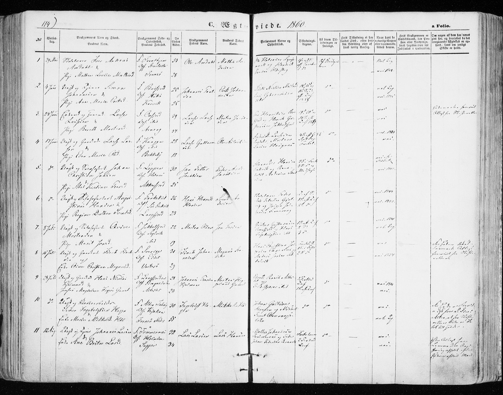 Skjervøy sokneprestkontor, SATØ/S-1300/H/Ha/Haa/L0007kirke: Parish register (official) no. 7, 1860-1870, p. 114