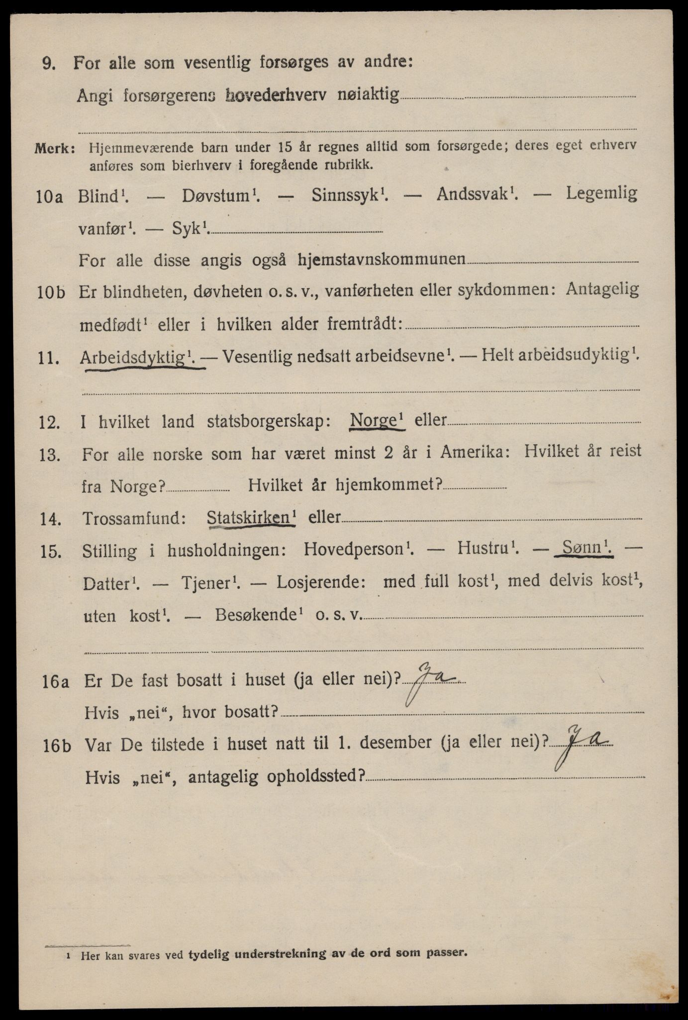 SAST, 1920 census for Eigersund, 1920, p. 3612