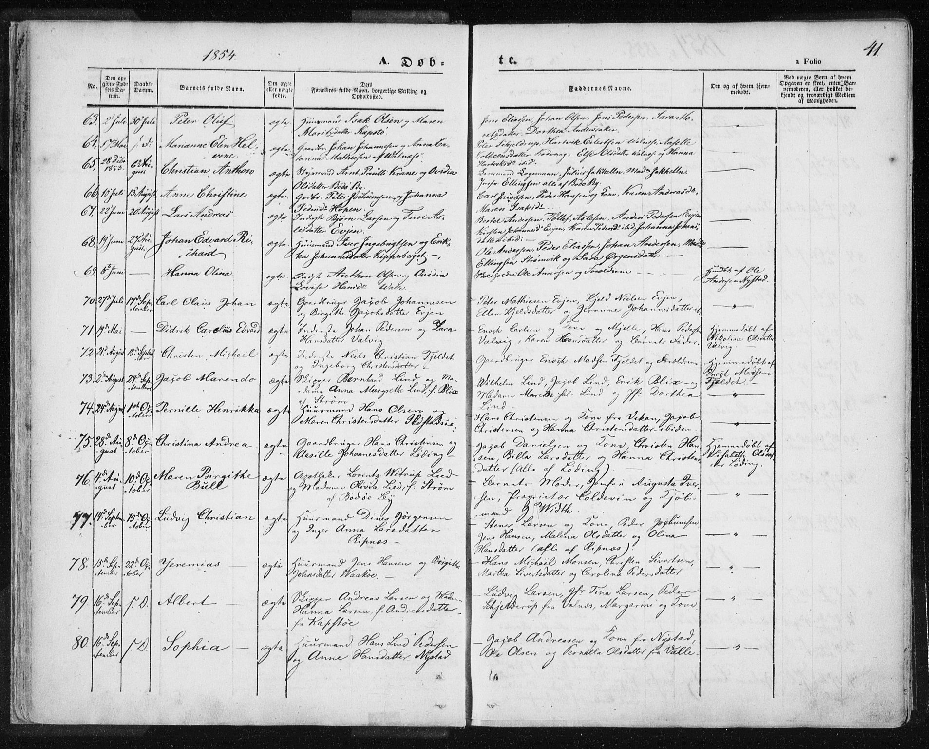 Ministerialprotokoller, klokkerbøker og fødselsregistre - Nordland, SAT/A-1459/801/L0007: Parish register (official) no. 801A07, 1845-1863, p. 41