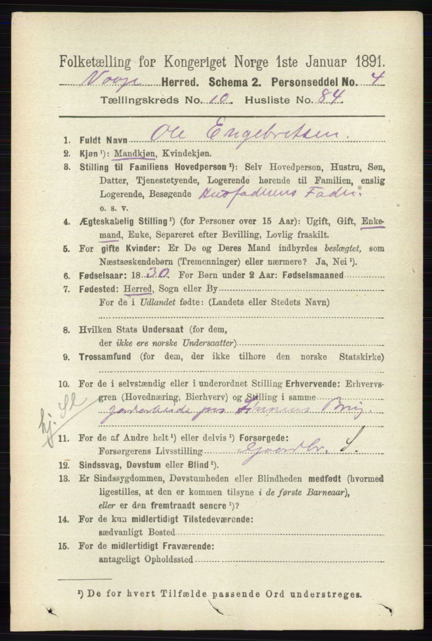 RA, 1891 census for 0515 Vågå, 1891, p. 6725