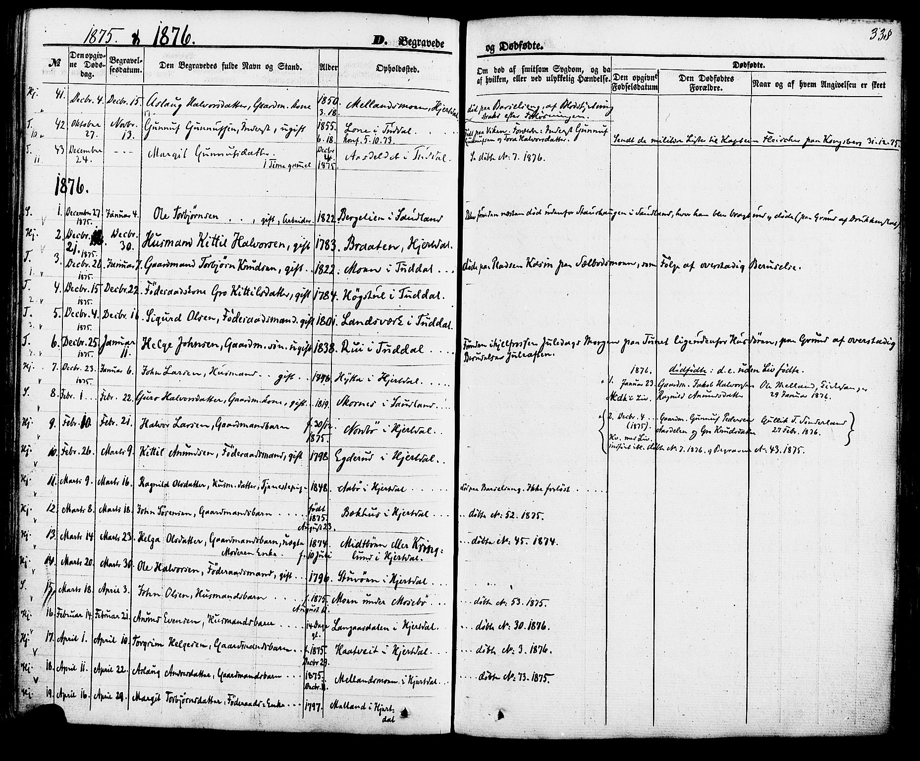 Hjartdal kirkebøker, SAKO/A-270/F/Fa/L0009: Parish register (official) no. I 9, 1860-1879, p. 338